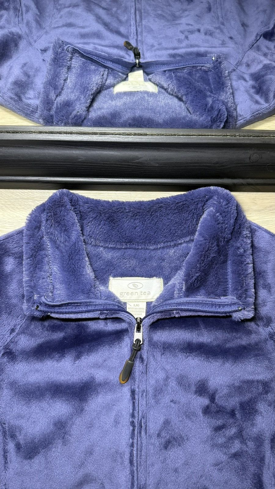 Polo Ralph Lauren Y2K 2000s Women’s Blue Green Tea Fur Lined Zip Up Fleece Size L / US 10 / IT 46 - 3 Thumbnail