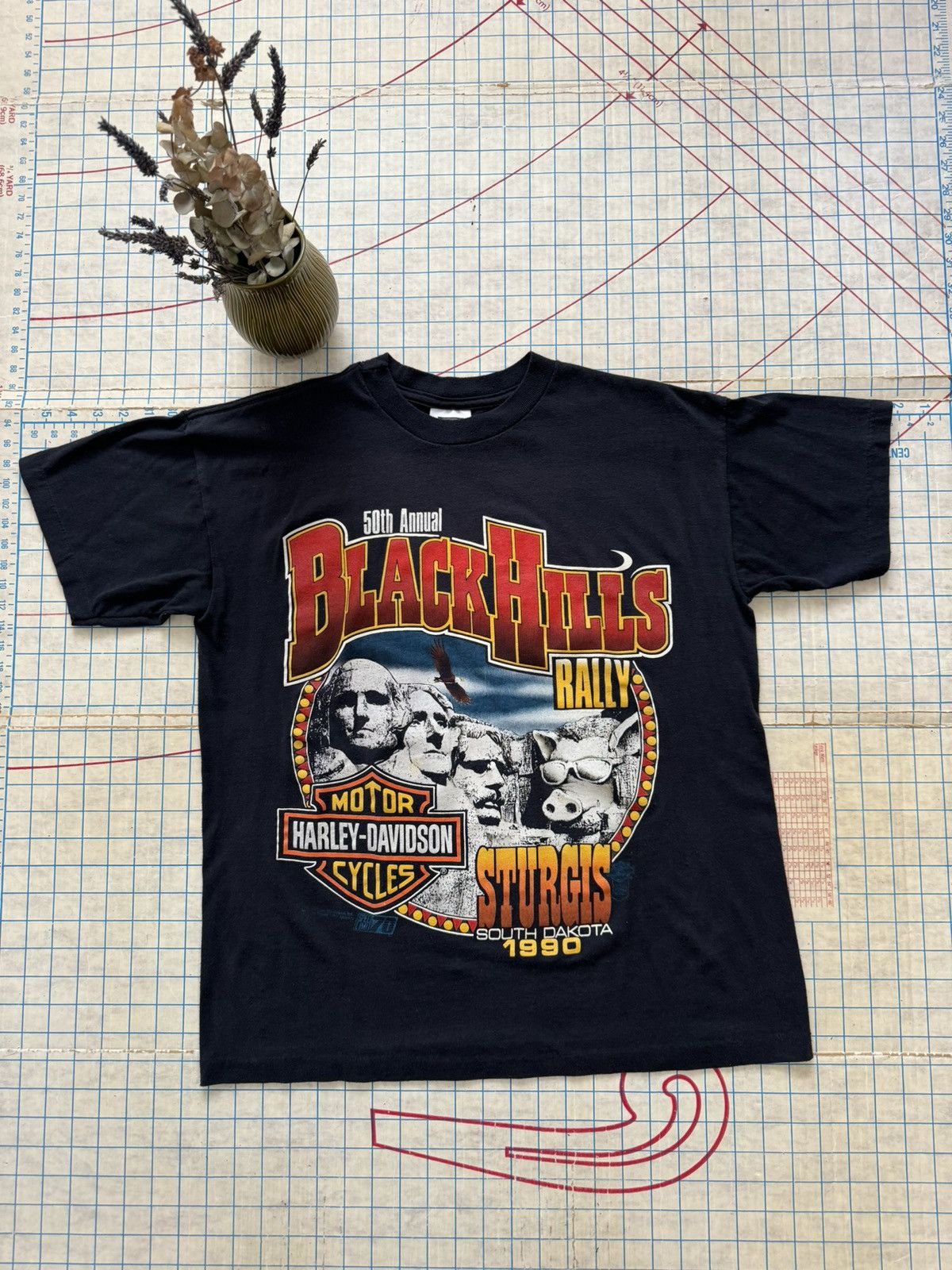 Harley Davidson × Vintage Vintage Harley Davidson Sturgis 90 Mt Rushmore Hog Tee Largr Size US L / EU 52-54 / 3 - 5 Thumbnail