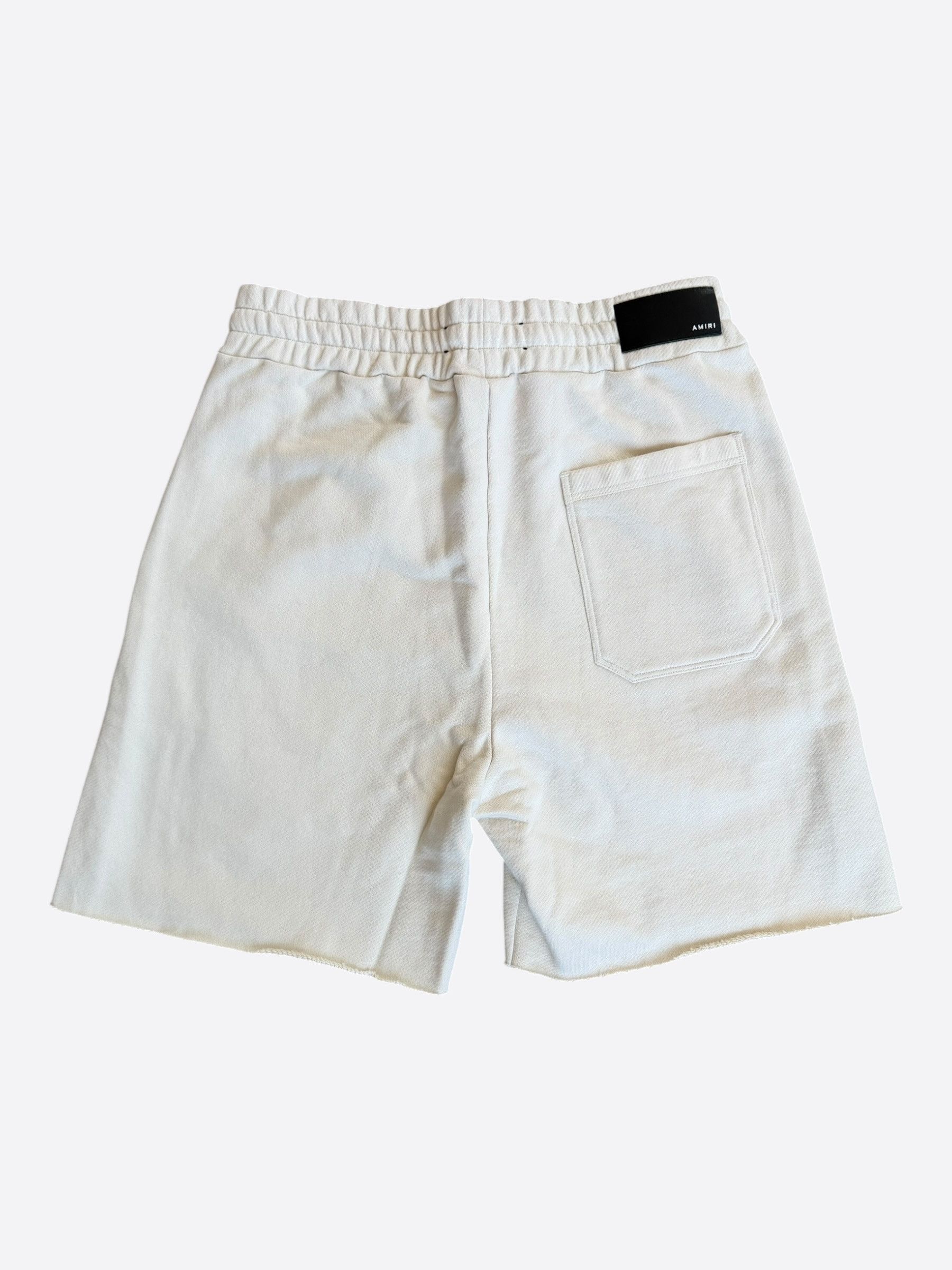 Amiri Amiri Cream & White MA Logo Shorts Size US 32 / EU 48 - 2 Thumbnail