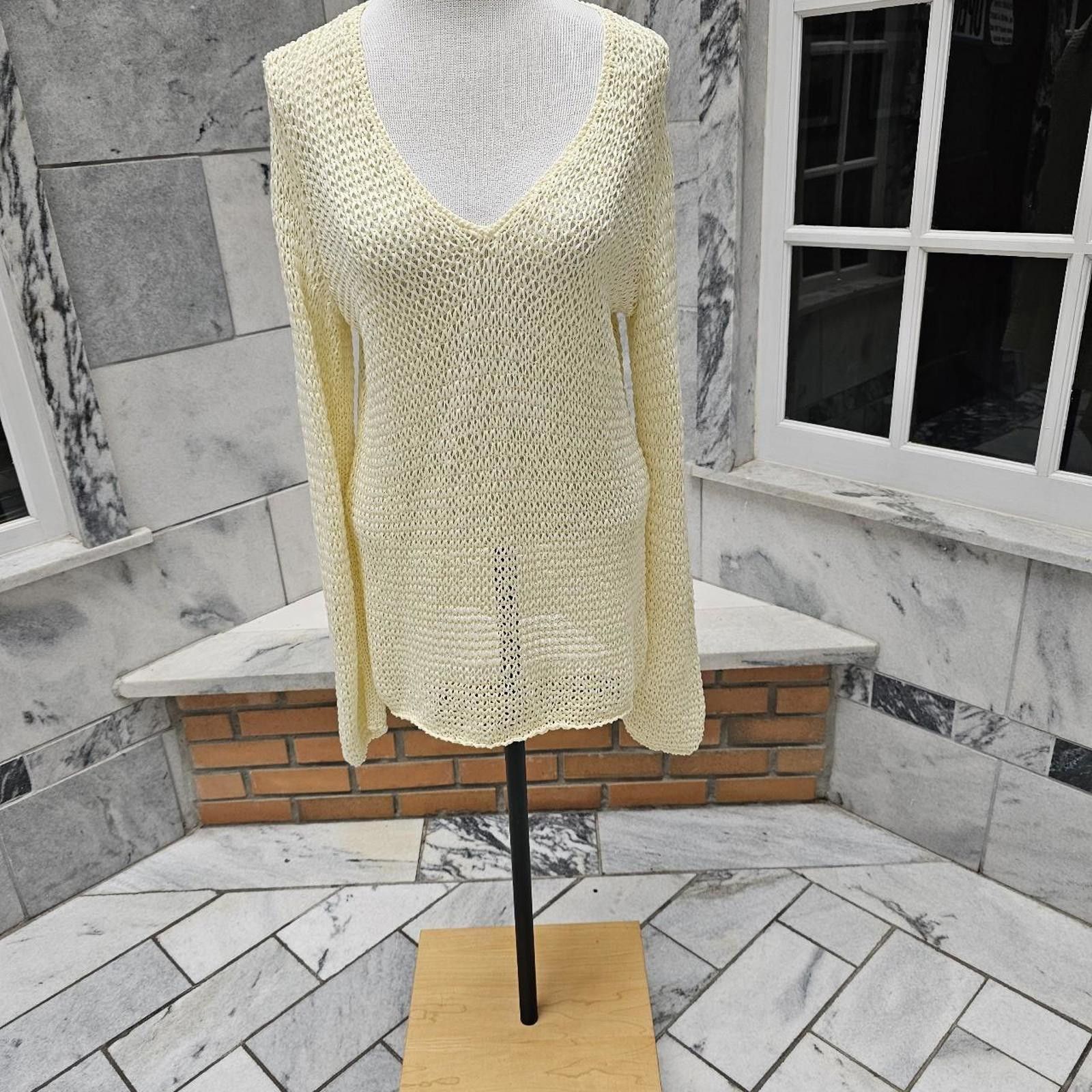 Designer J. Jill Women's Cream Knitted Cream Sweater Size L / US 10 / IT 46 - 1 Thumbnail