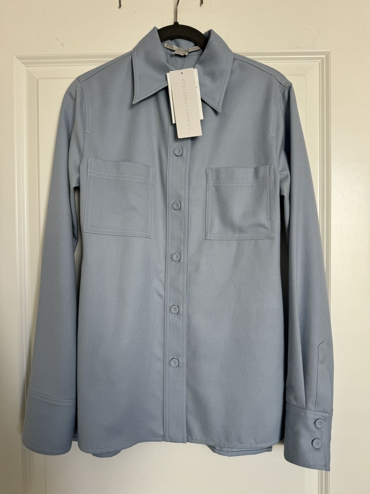 Stella McCartney STELLA MCCARTNEY Pointed Collar Flannel Shirt IT 38 NWT Size XS / US 0-2 / IT 36-38 - 3 Thumbnail