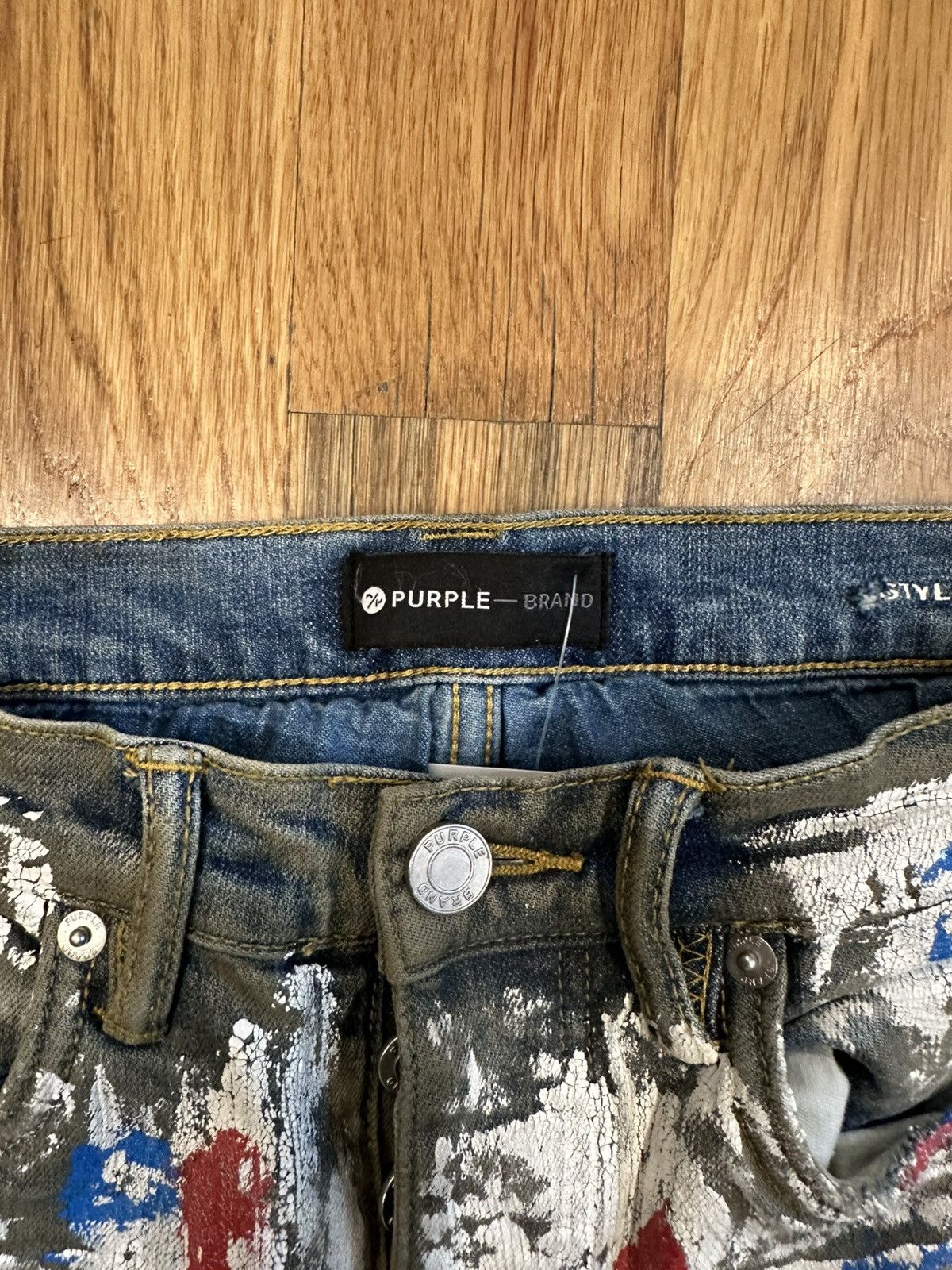 Purple Brand Purple Brand paint Splatter Green Denim Jeans Size 28 Size US 28 / EU 44 - 3 Thumbnail
