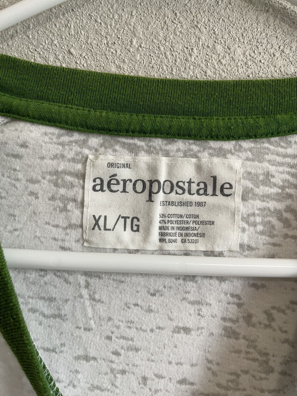 Aeropostale Vintage Aeropostale 1987 Raglan Tee XL Green White Size US XL / EU 56 / 4 - 3 Thumbnail