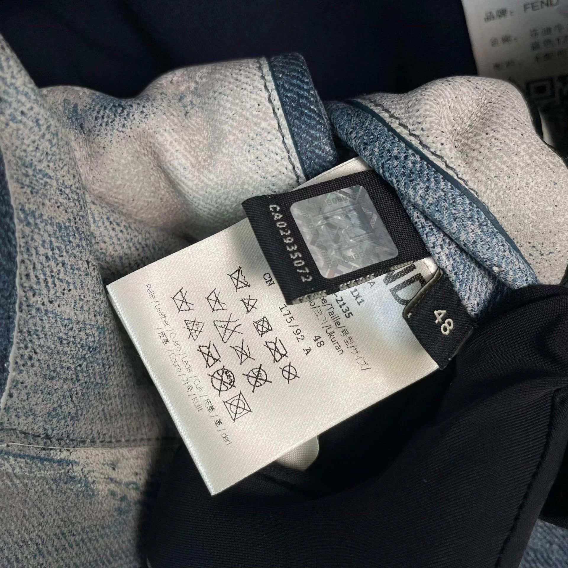 Fendi FENDI leather denim blue jacket 175 Size US M / EU 48-50 / 2 - 6 Thumbnail