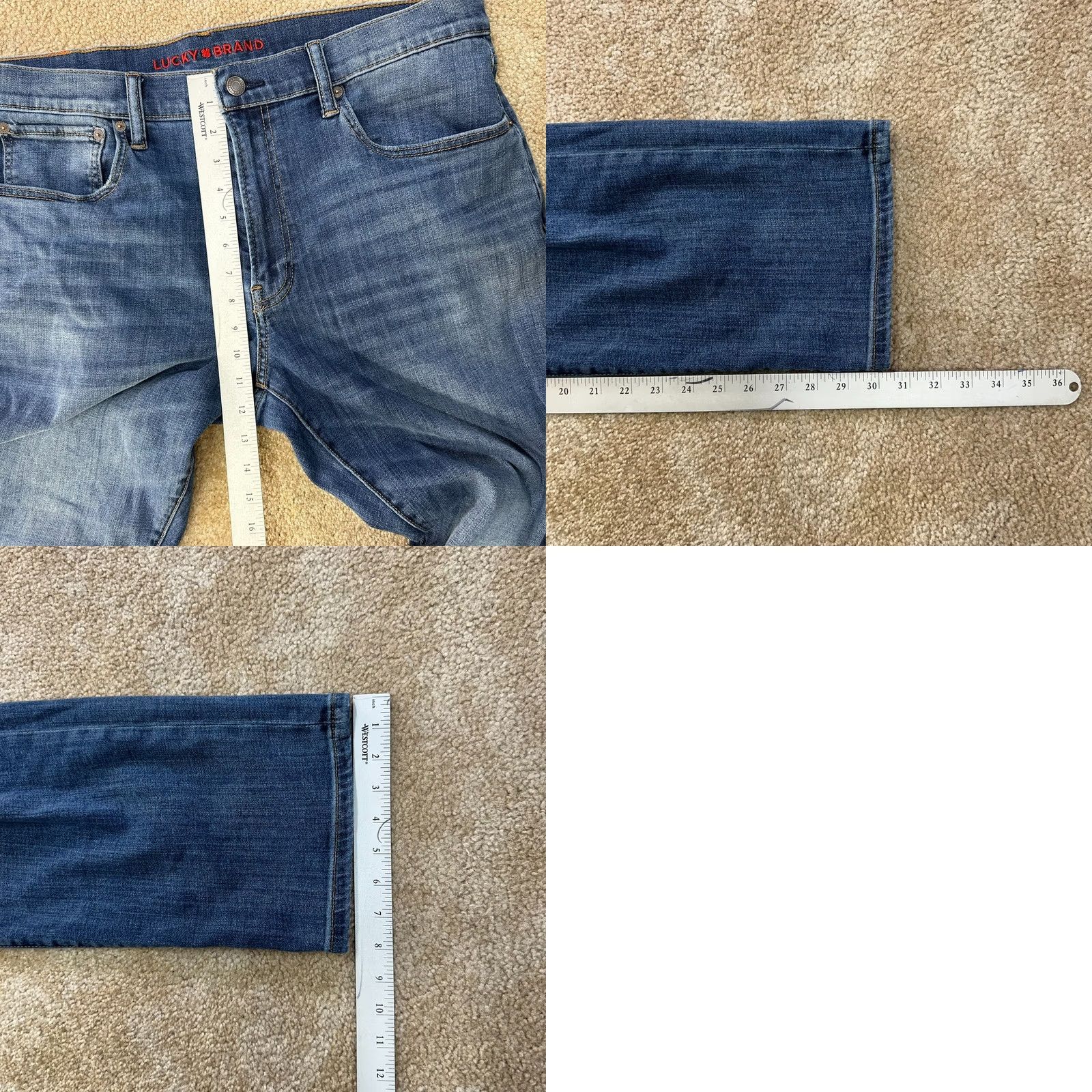 Lucky Brand Lucky Brand 223 Straight Jeans Men's 36x30 Blue Denim Pants Stretch Regular Rise Mid 5-Pocket Denim Color Blue Size US 36 / EU 52 - 9 Thumbnail