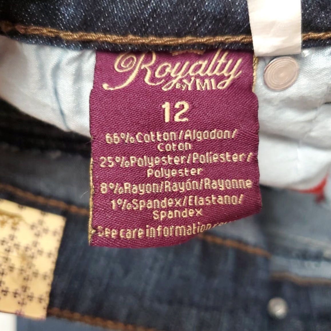 Denime Royalty Jeans Women 12 Blue Denim Slim Fit Straight Thick Stitch Stretch Western Jeans Size 34" / US 12 / IT 48 - 6 Thumbnail