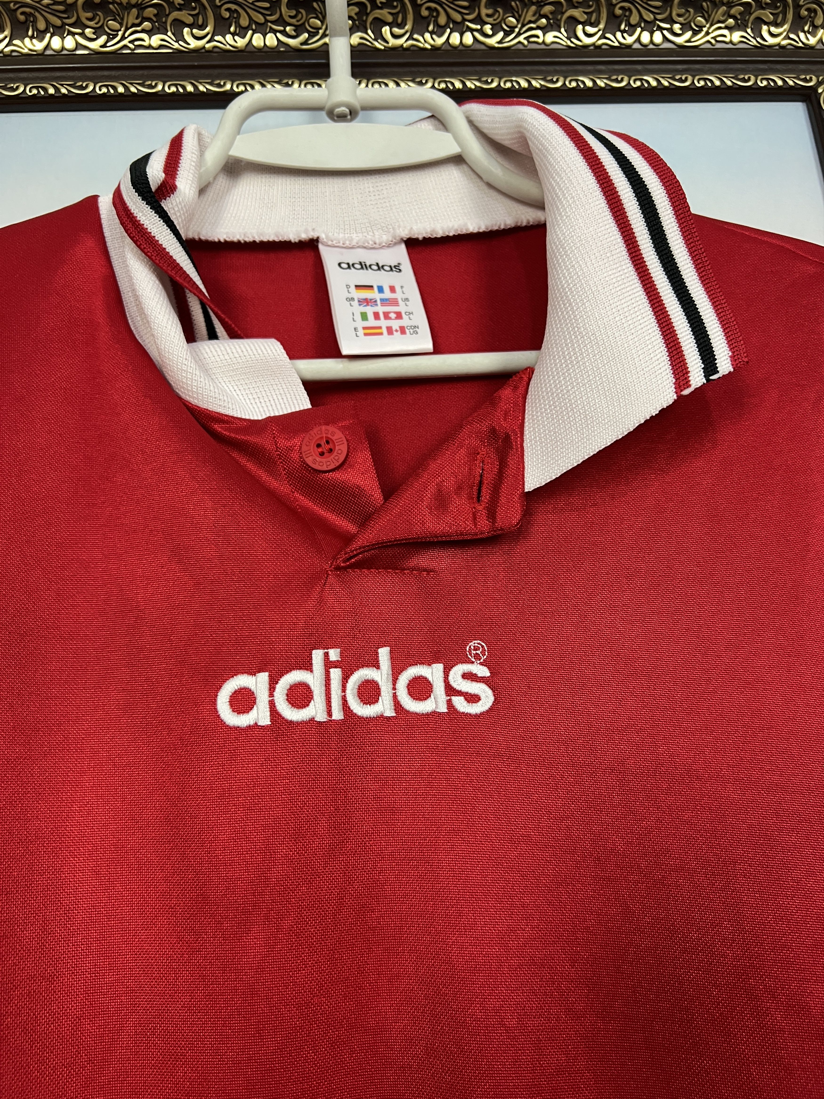 Adidas Vintage 90's Adidas Football Template Shirt Long Sleeve Size US L / EU 52-54 / 3 - 3 Thumbnail