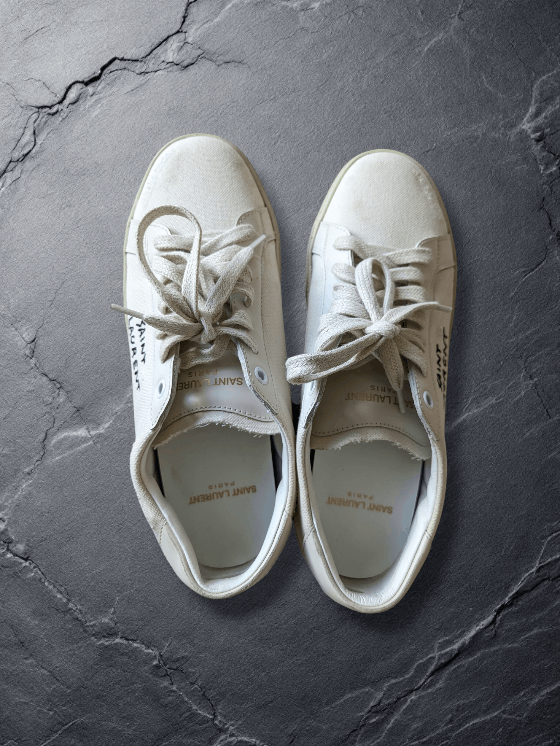 Saint Laurent Paris Saint Laurent Court Classic SL/06 Low Distressed Off White Size US 8 / IT 38 - 4 Thumbnail