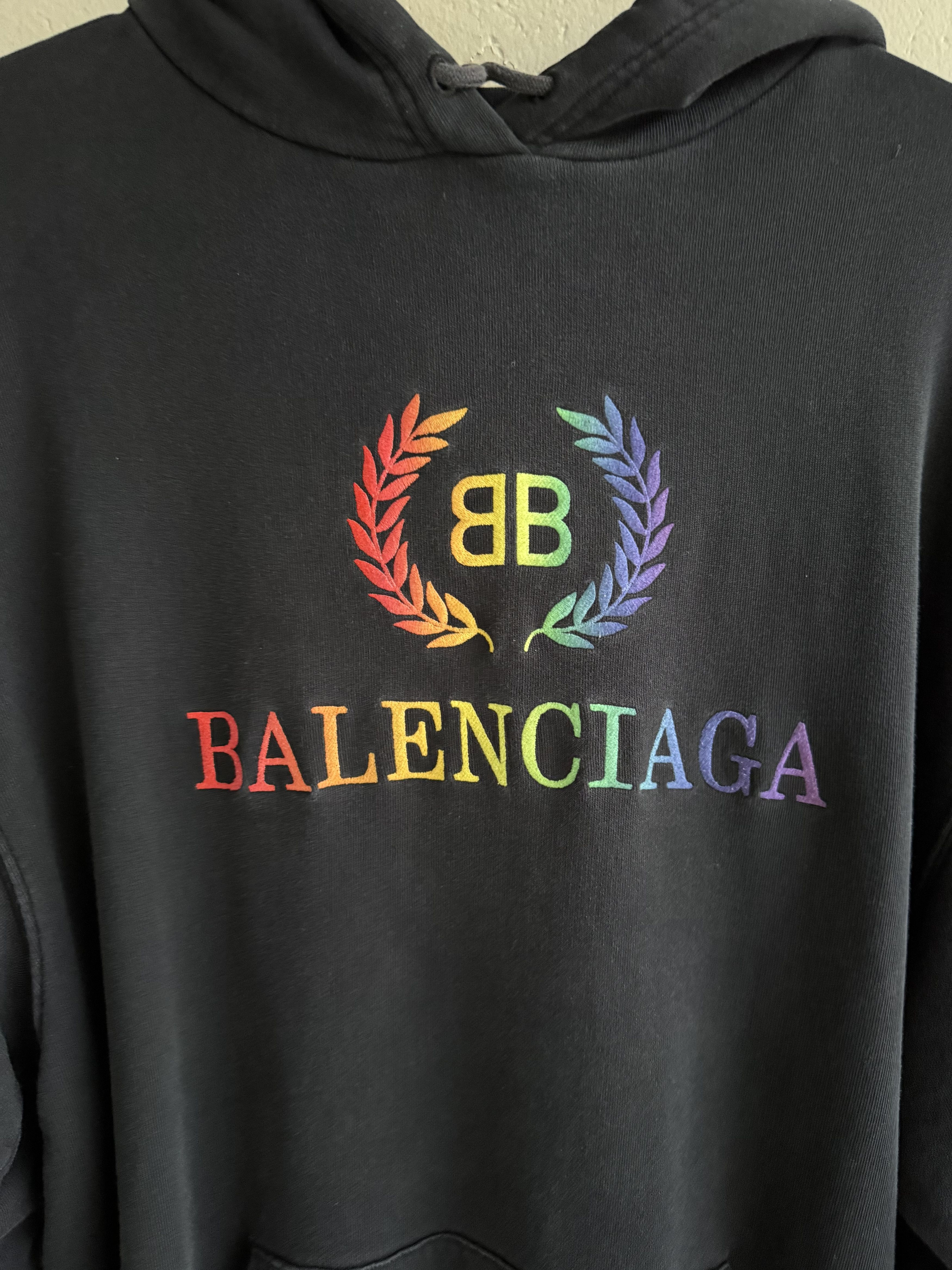 Balenciaga Rainbow Logo Hoodie Size US XS / EU 42 / 0 - 2 Thumbnail