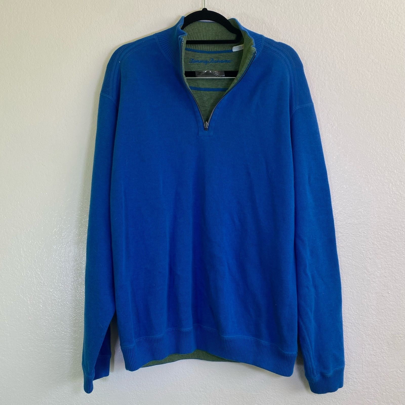 Tommy Bahama Tommy Bahama Reversible Blue Green Quarter Zip Sweater L Size US L / EU 52-54 / 3 - 1 Thumbnail