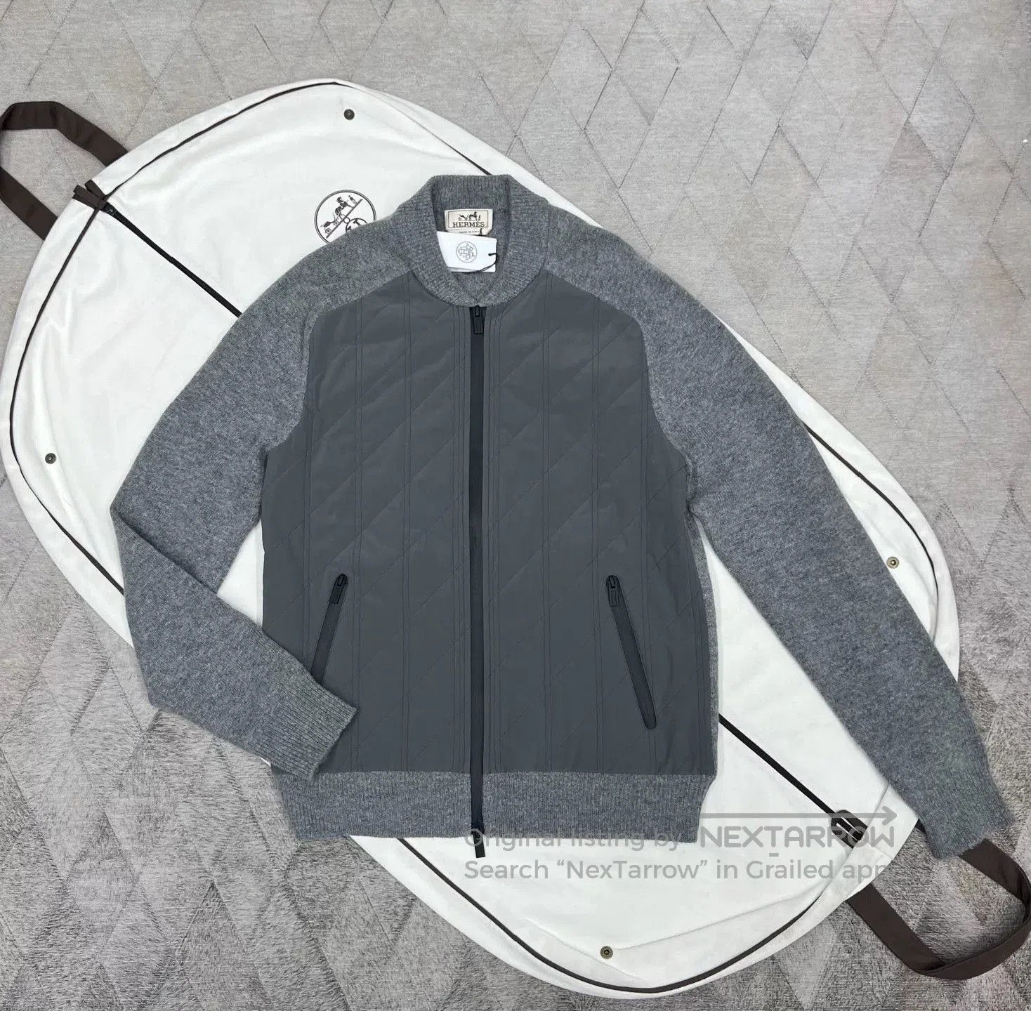 Hermes Hermes Cashmere Paneled Baseball Jacket. Size US S / EU 44-46 / 1 - 1 Thumbnail