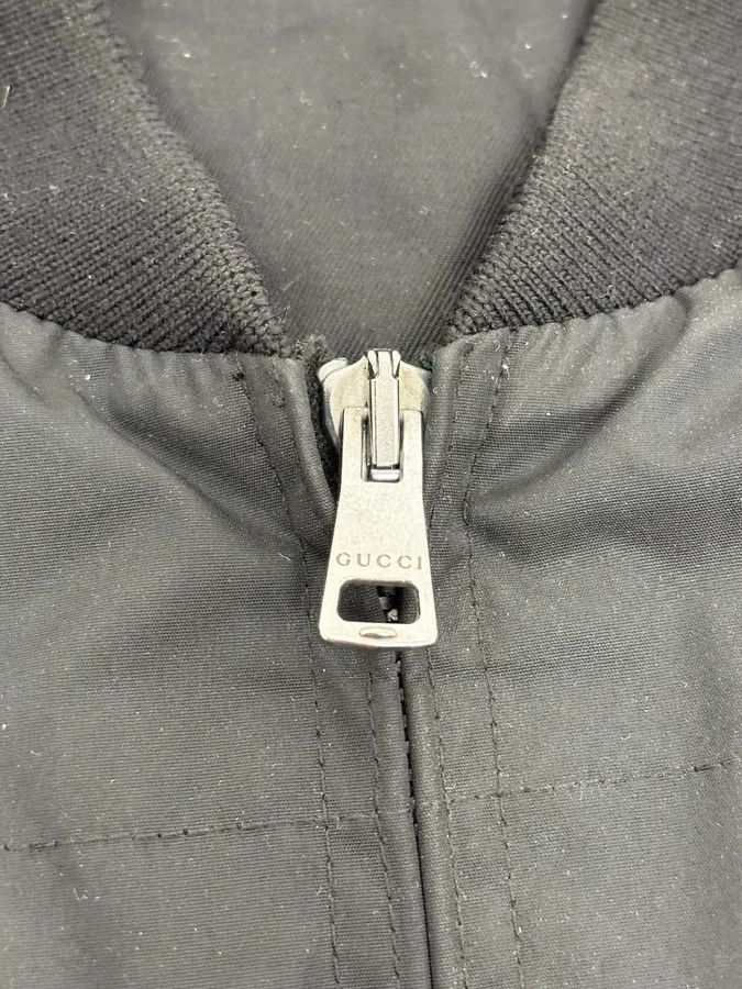 Gucci Gucci Black Leather & Nylon Bomber Jacket Size US M / EU 48-50 / 2 - 9 Thumbnail