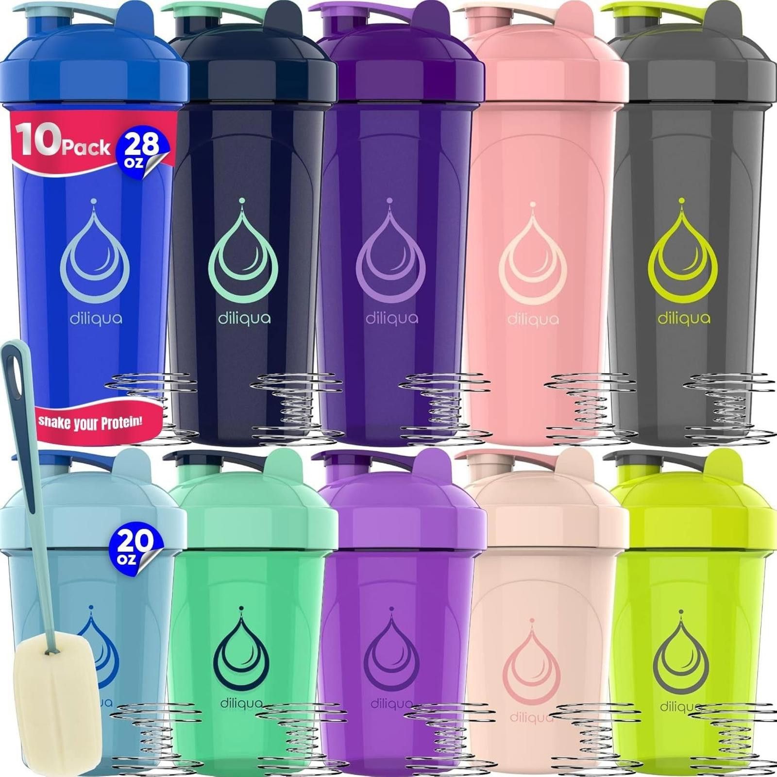 Other diliqua 10 PACK Shaker Bottles BPA-Free & Dishwasher Safe Size ONE SIZE - 6 Thumbnail