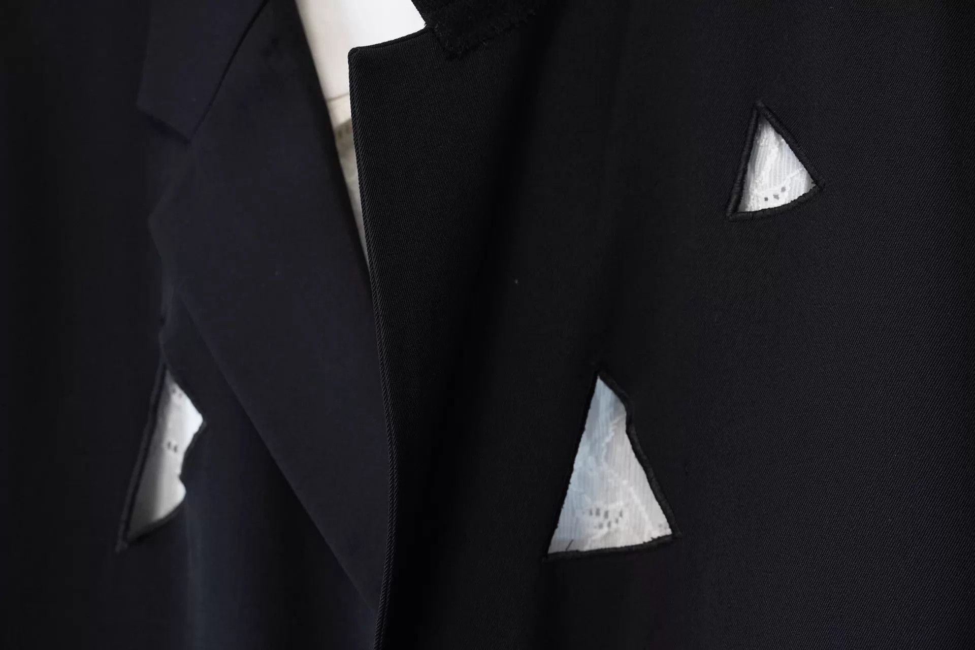 Yohji Yamamoto Yohji Yamamoto 92SS Tri-Panel Cutout Wool Jacket Size US S / EU 44-46 / 1 - 4 Thumbnail