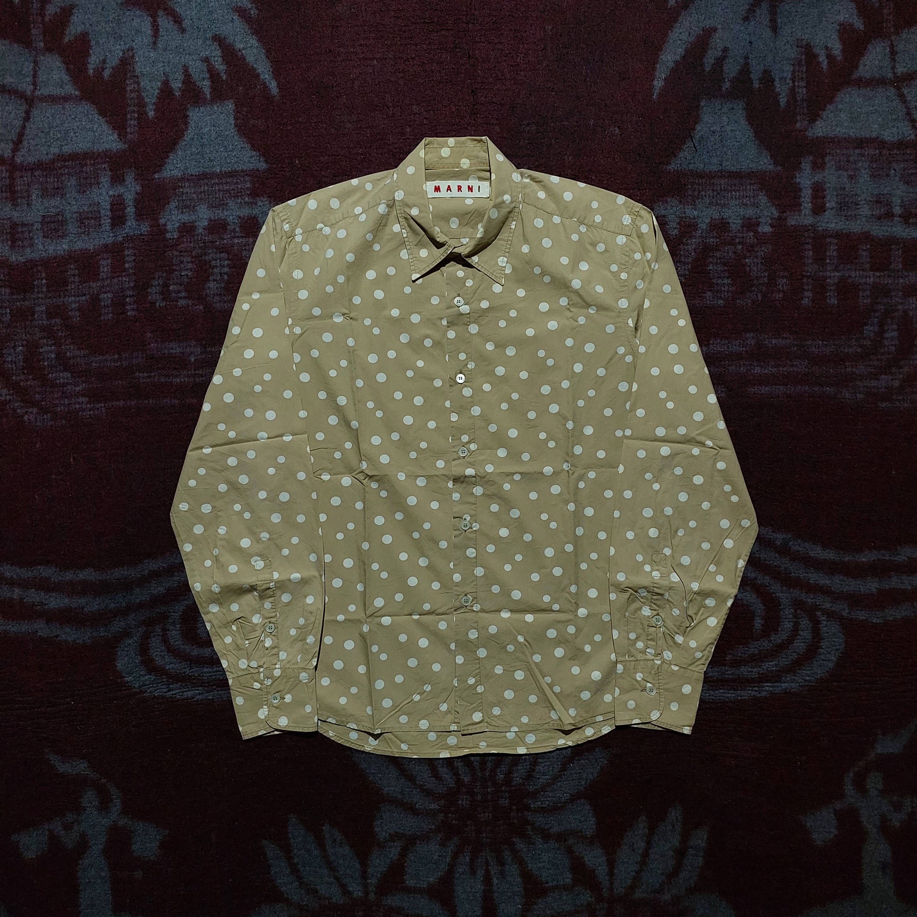 Marni Marni italy beige polka L/s shirt Size US M / EU 48-50 / 2 - 1 Thumbnail