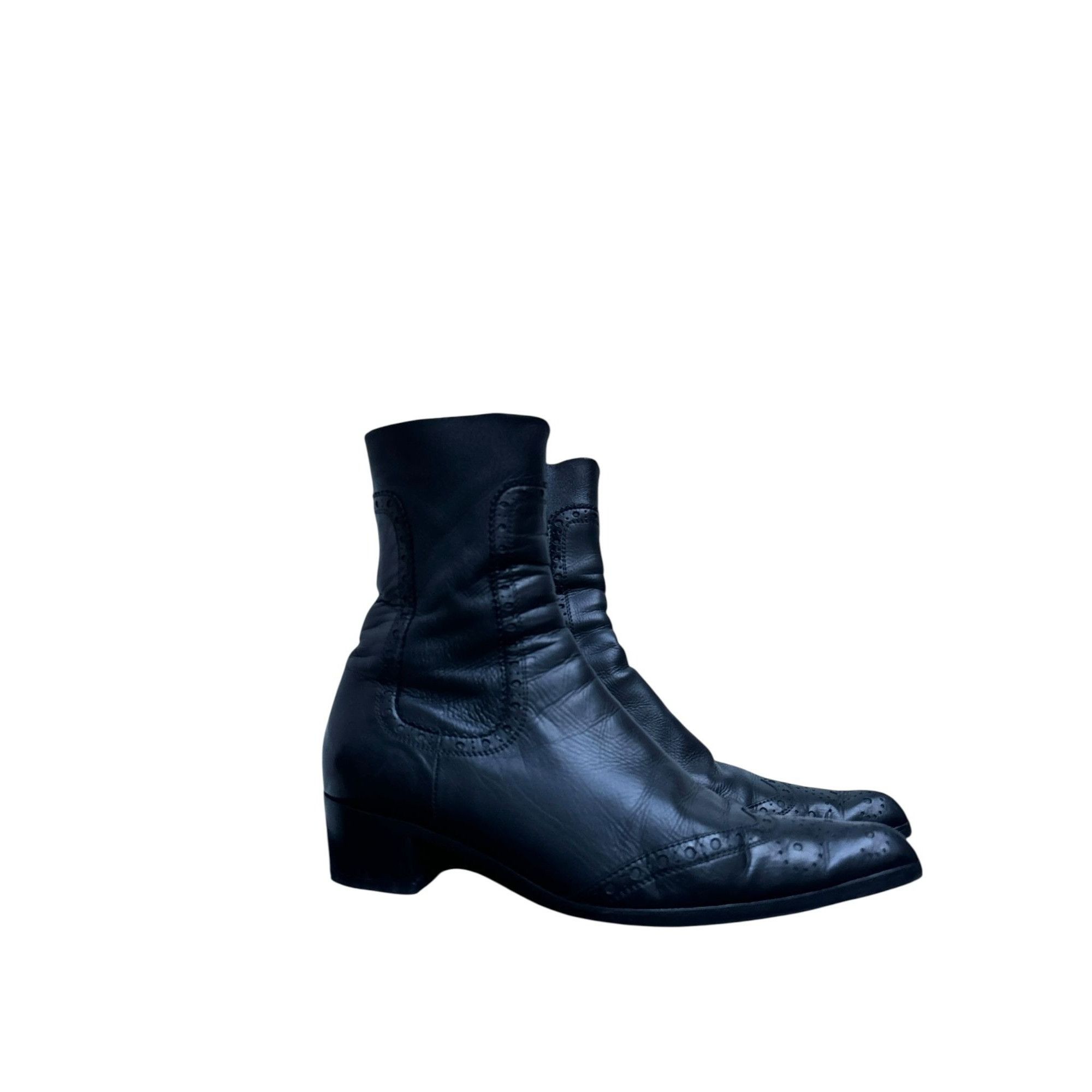Jil Sander Black Leather Ankle Boots Size US 7.5 / IT 37.5 - 1 Thumbnail