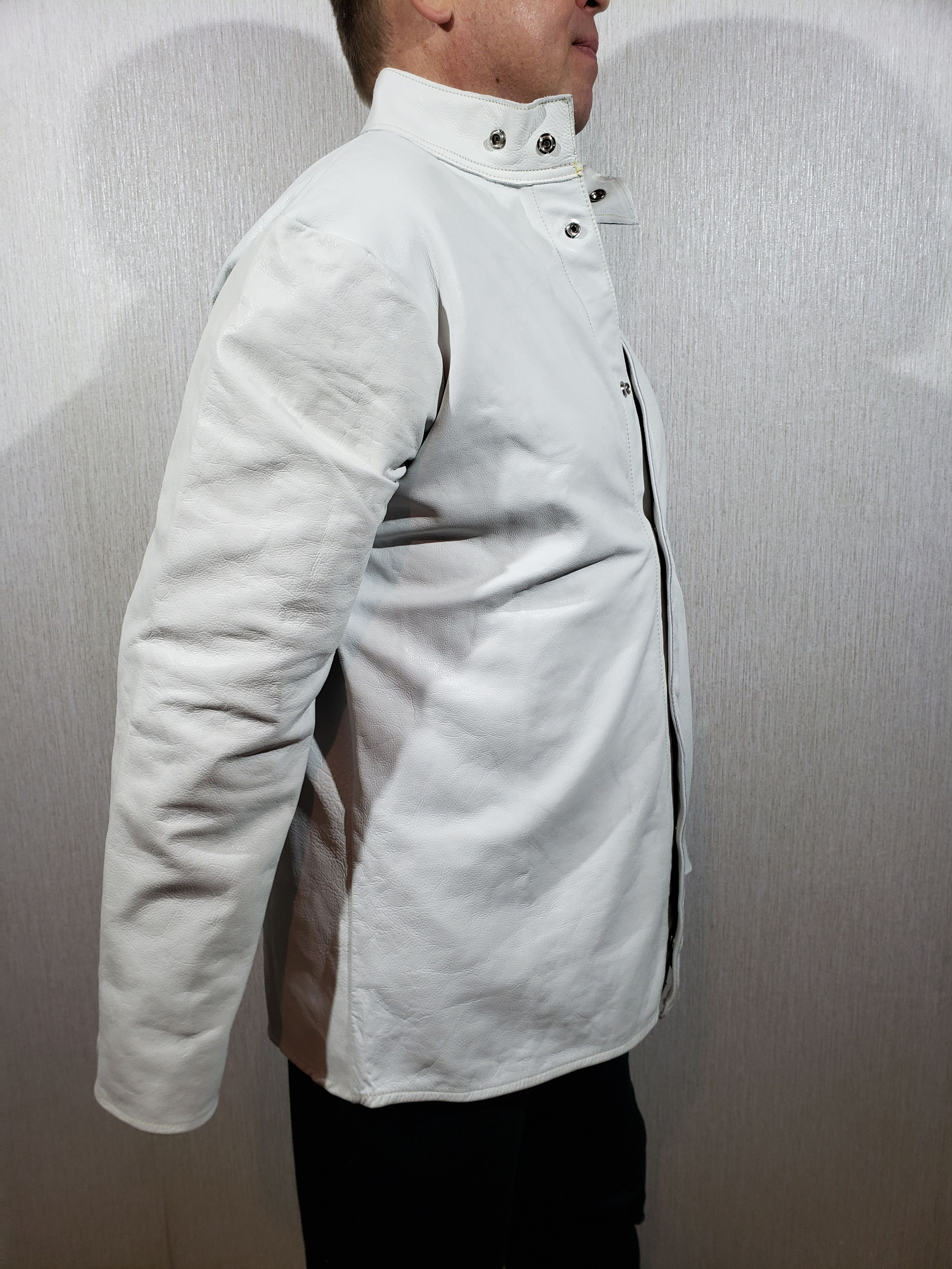Other White leather men's shirt. Size US L / EU 52-54 / 3 - 2 Thumbnail