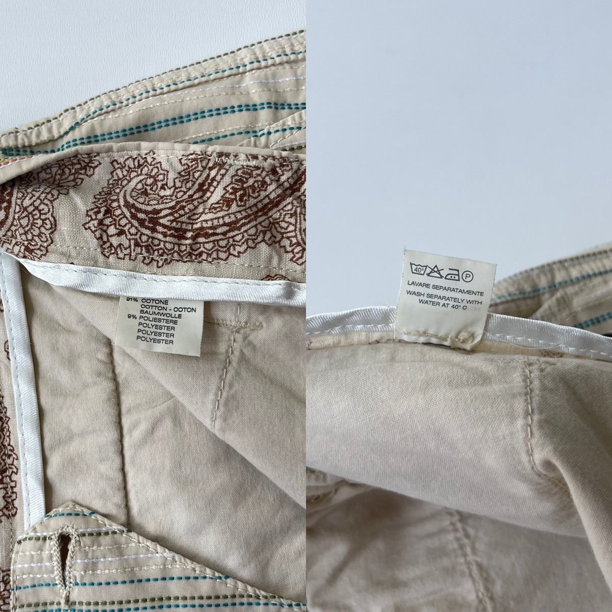 Etro Etro Milano DI Striped Vintage Cotton Chino Pants Cream Size US 32 / EU 48 - 10 Thumbnail