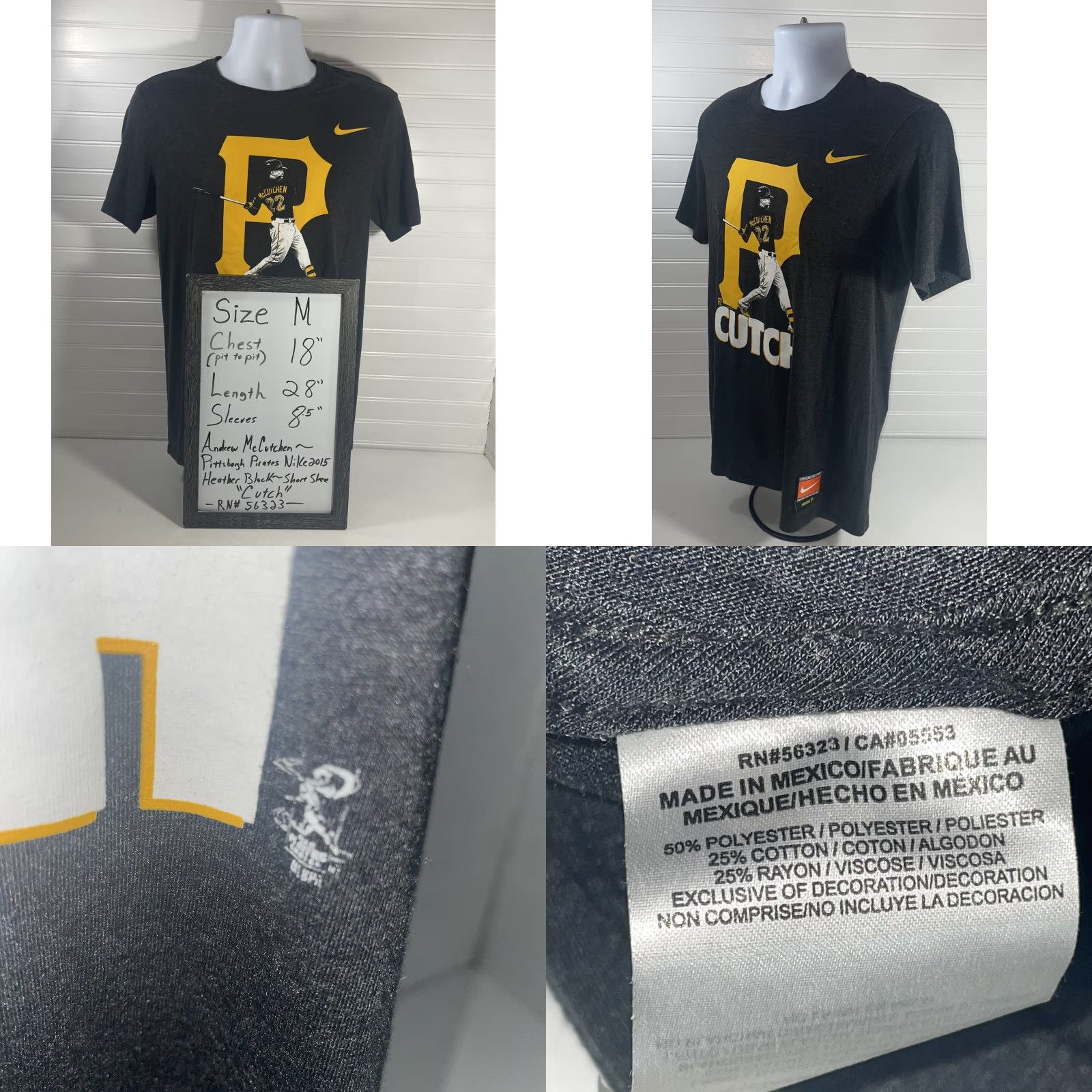 Nike Nike Pirates Shirt Men Medium Heather Black Cutch 2015 Logo Graphic Pirates 2015 Vintage No Size US M / EU 48-50 / 2 - 8 Thumbnail