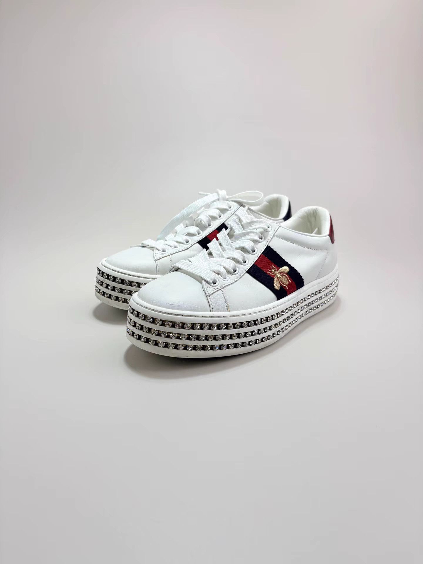 Gucci GUCCI Rhinestone Bee Platform Shoes K1 Size US 5.5 / IT 35.5 - 1 Thumbnail