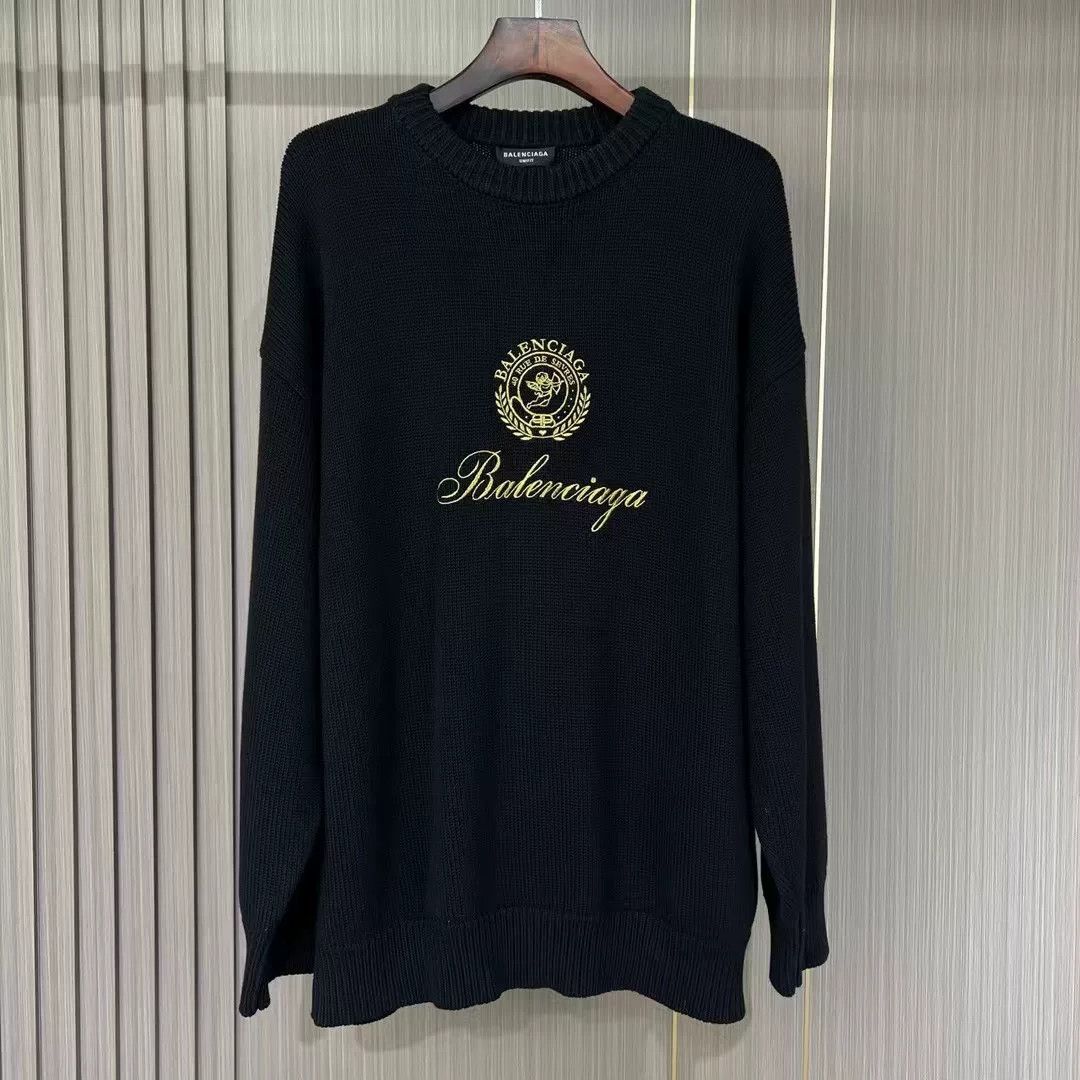Balenciaga Balenciaga Black Embroidered Sweater Size S Size US S / EU 44-46 / 1 - 1 Thumbnail