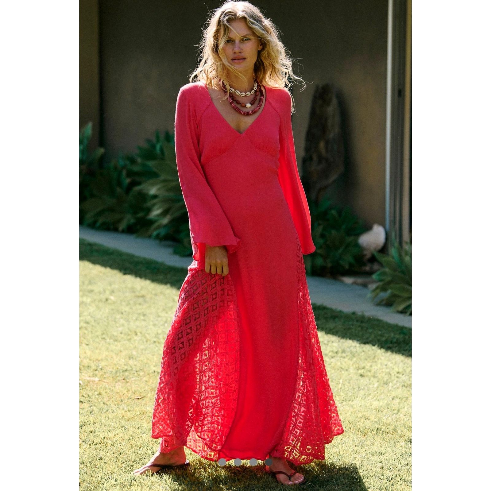 Free People Free People Hazel Maxi Dress Tart Berry size M Size M / US 6-8 / IT 42-44 - 2 Thumbnail
