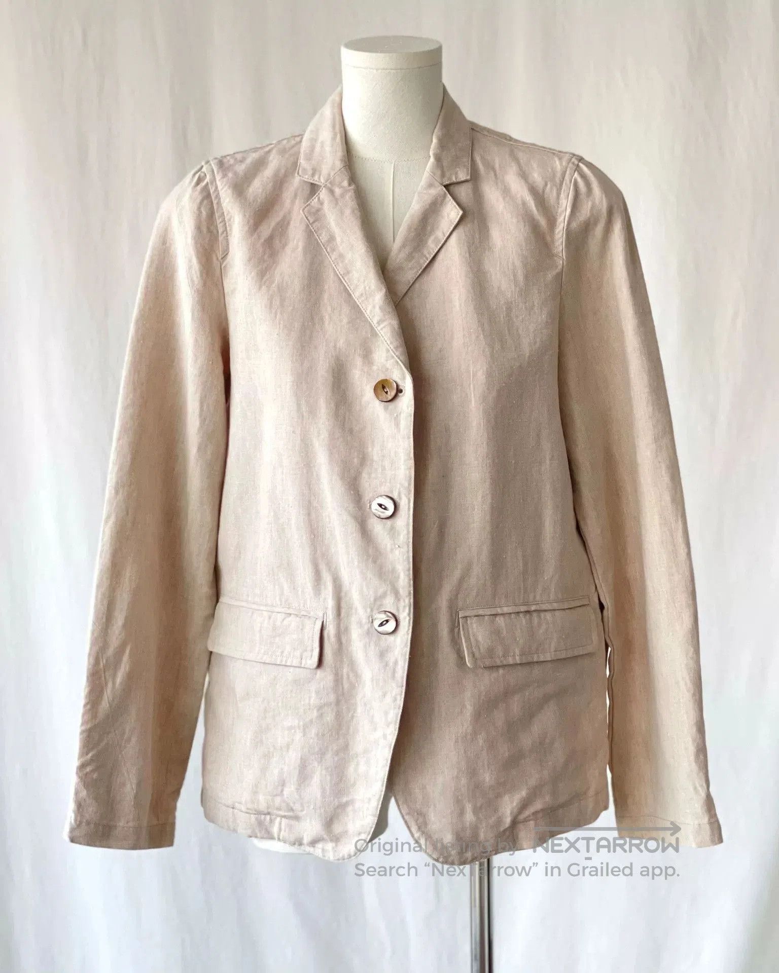 Other Natural Linen Suit Jacket. Size M / US 6-8 / IT 42-44 - 3 Thumbnail