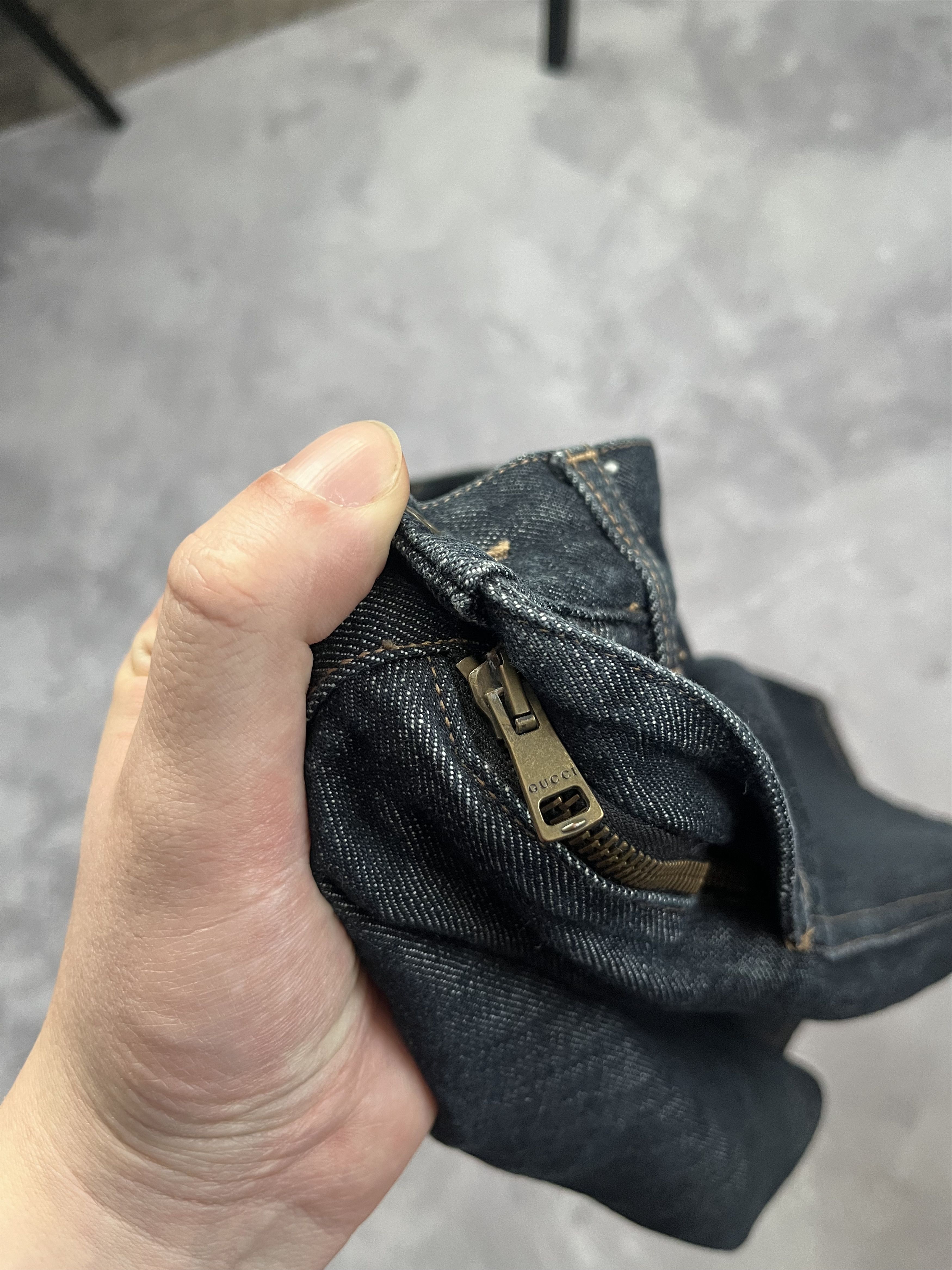 Gucci GUCCI Denim Skirt Gray Women's Size 38 Heart Logo Jeans Size 26" / US 2 / IT 38 - 12 Thumbnail