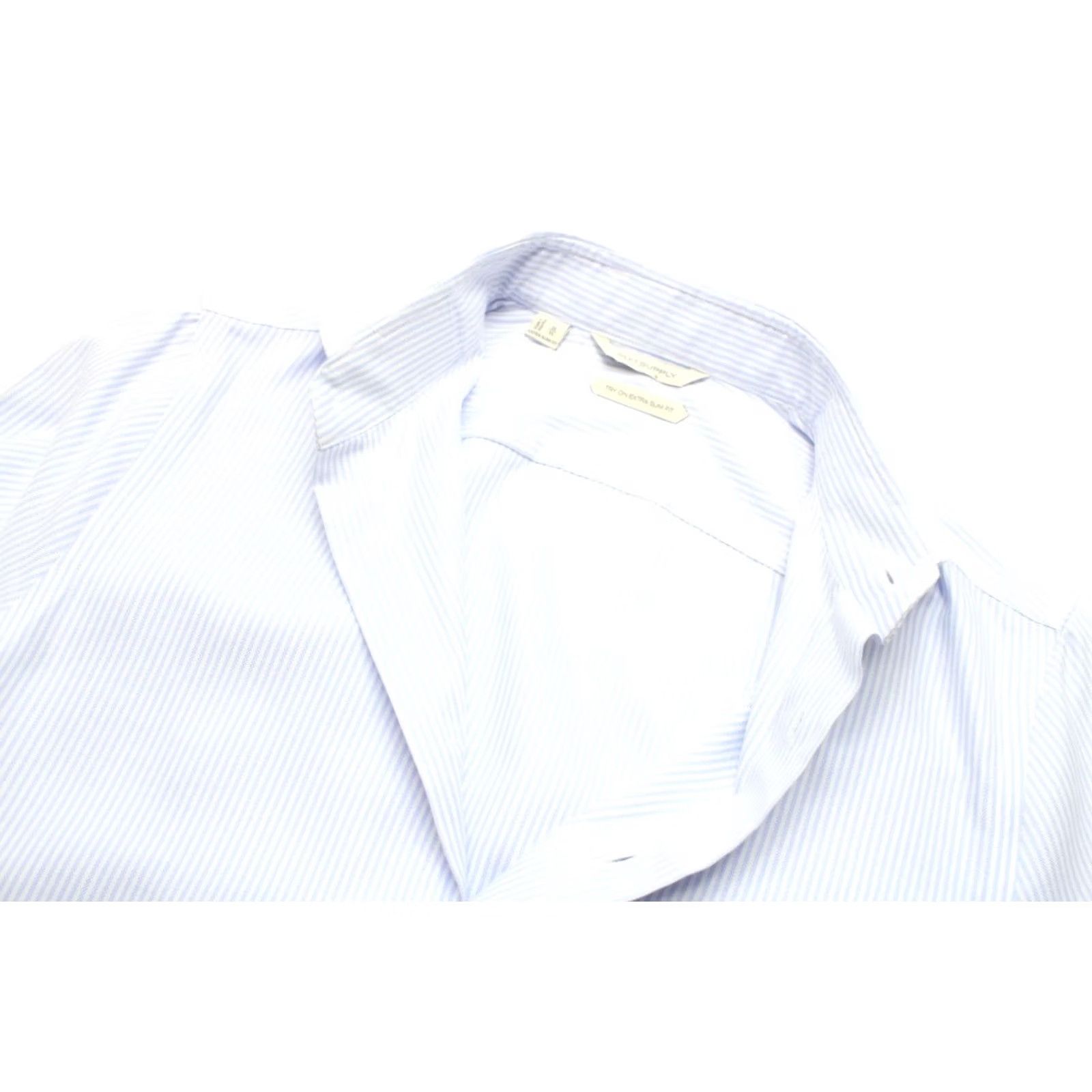 Suitsupply Suitsupply Formal Shirt Men Cutaway Pinstriped Extra Slim Fit 38 / 15 White Dress Shirt Size 38R - 4 Thumbnail
