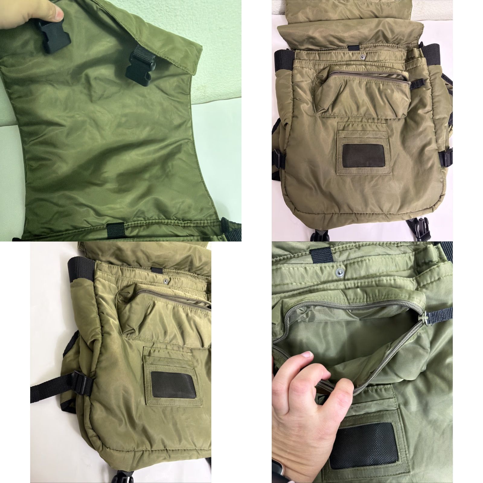 J Brand Toppers Army Green Polyester Sling Bag Messenger Bag Hook Loop Men 13x11x5 Size ONE SIZE - 10 Thumbnail