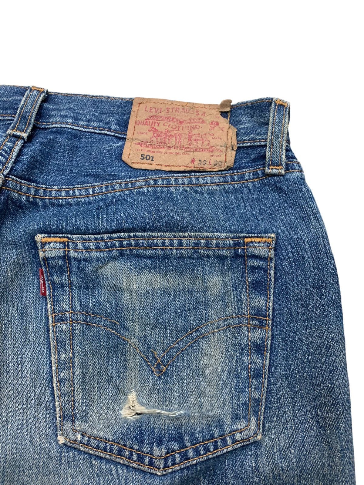 Levi's Vintage Levis UK Made Mud Wash Distressed Denim Pant (AC11) Size US 29 - 15 Thumbnail