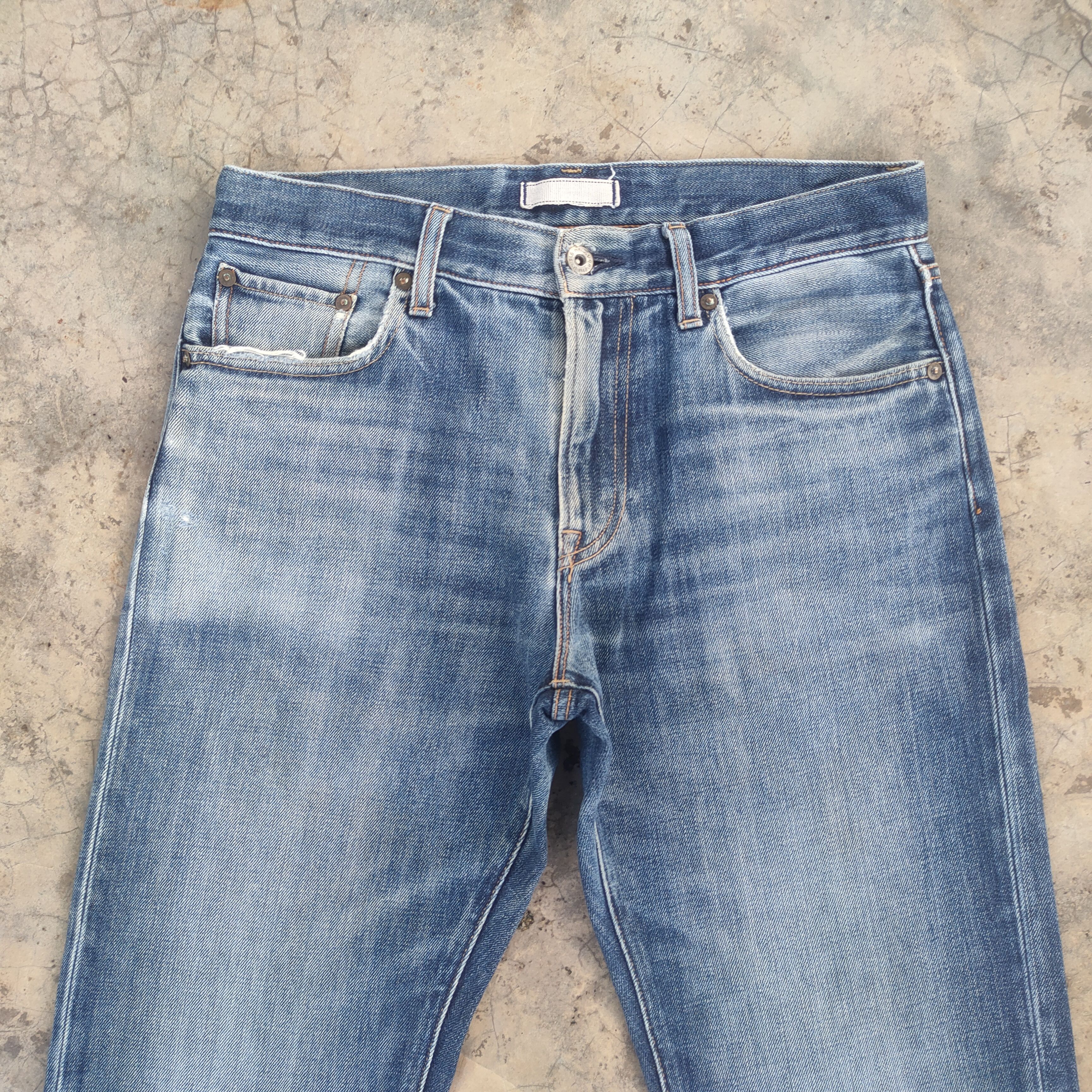 Japanese Brand Vintage japanese faded ripped jeans denim pants Size US 31 - 3 Thumbnail