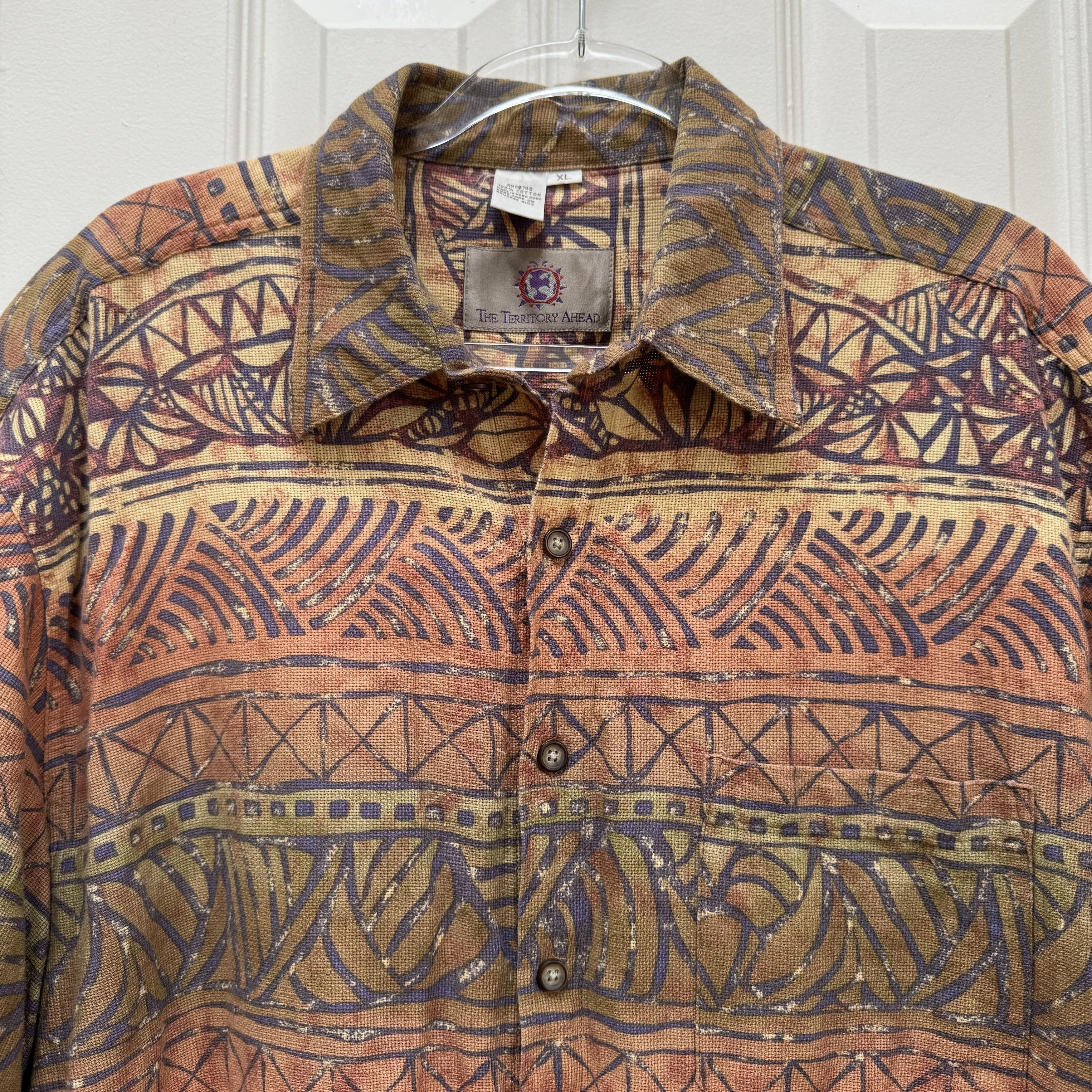 The Territory Ahead Vintage Territory Ahead Crazy Abstract Tribal Shirt Size US XL / EU 56 / 4 - 3 Thumbnail