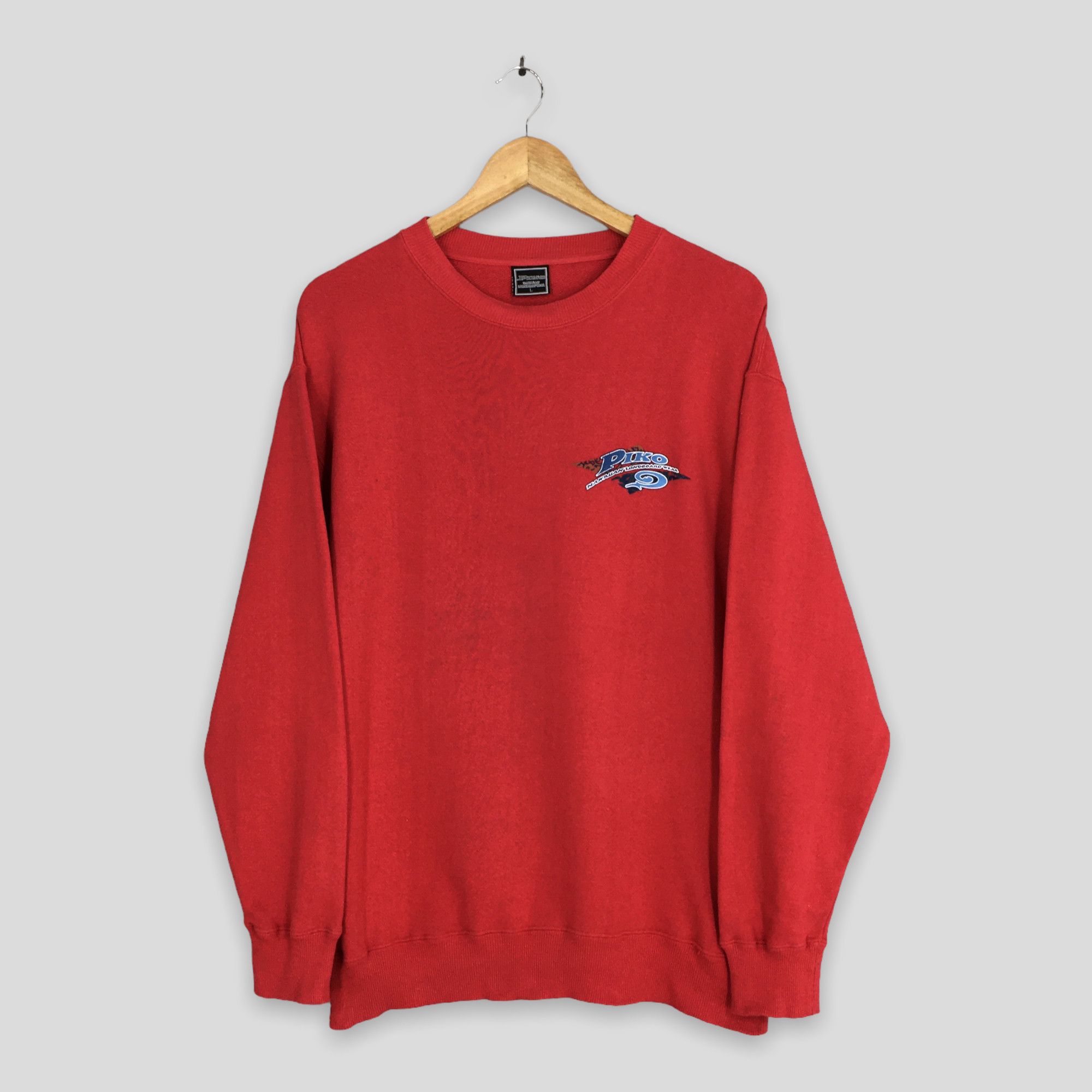 Vintage Vintage 90s Piko Surfing Red Sweatshirt Large Size US L / EU 52-54 / 3 - 1 Thumbnail