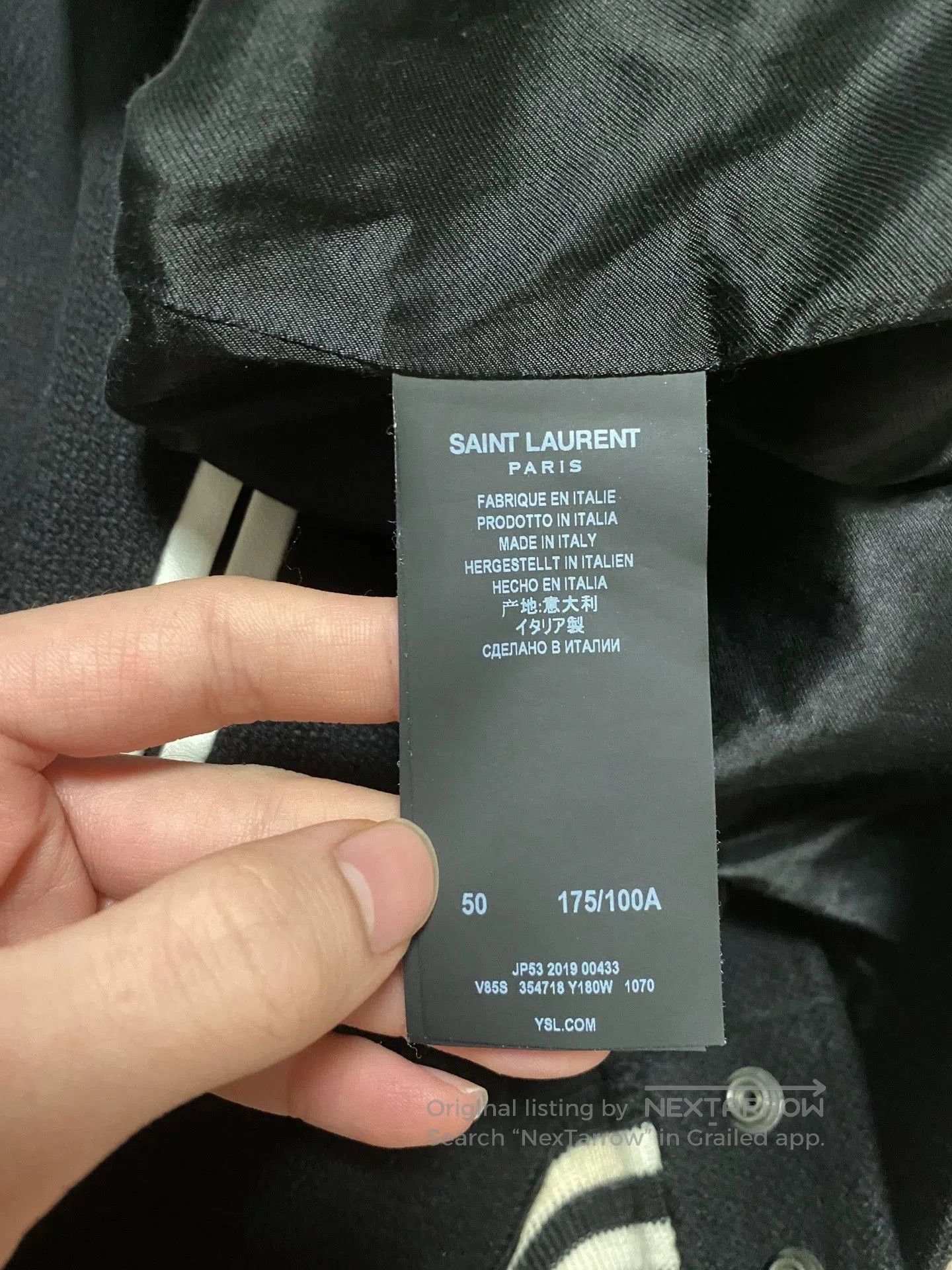 Saint Laurent Paris Saint Laurent Black and White Baseball Jacket. Size US L / EU 52-54 / 3 - 4 Thumbnail