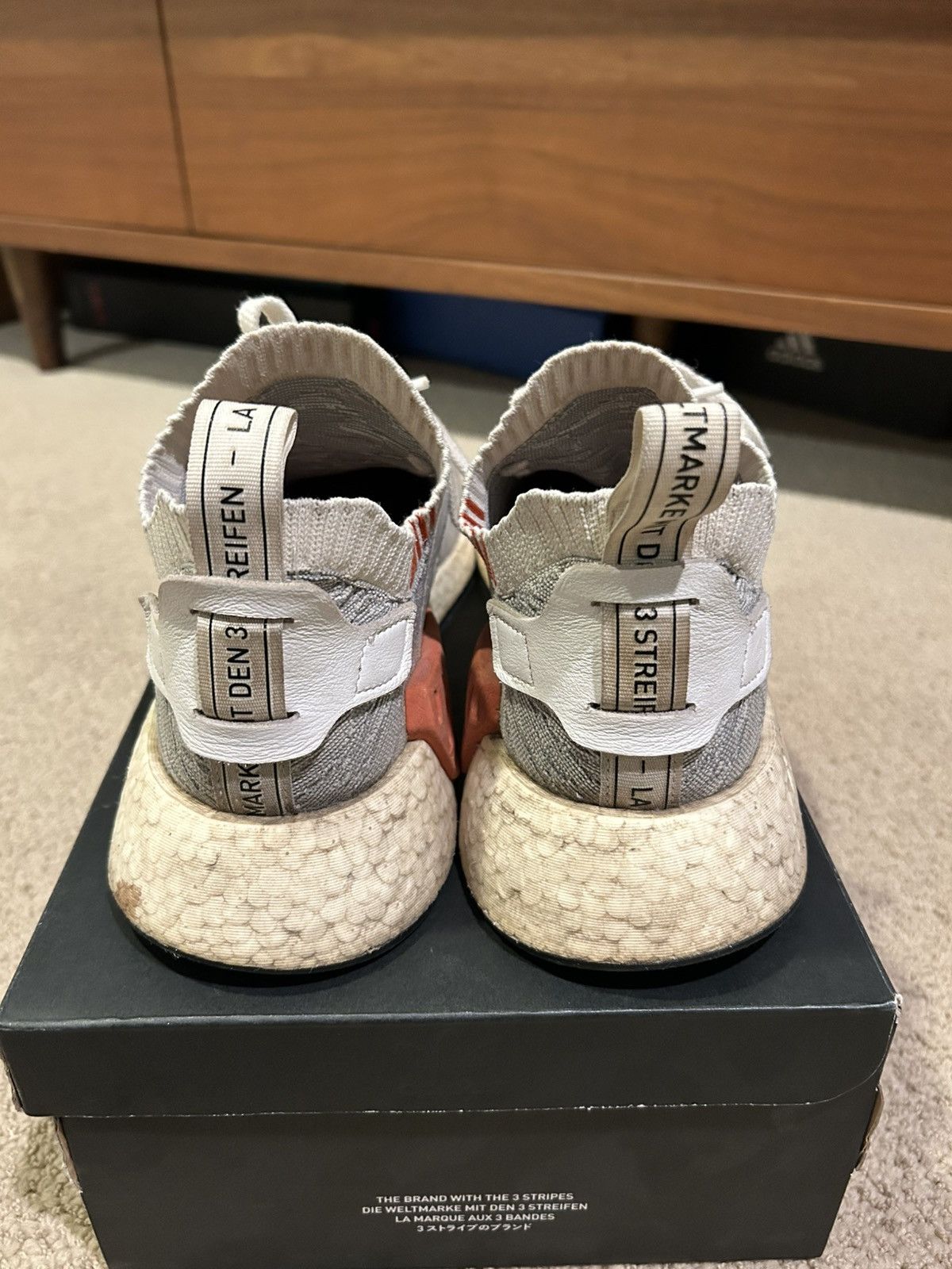 Adidas Adidas NMD R2 PrimeKnit “Running White” Mens Size 10.5 Size US 10.5 / EU 43-44 - 3 Thumbnail