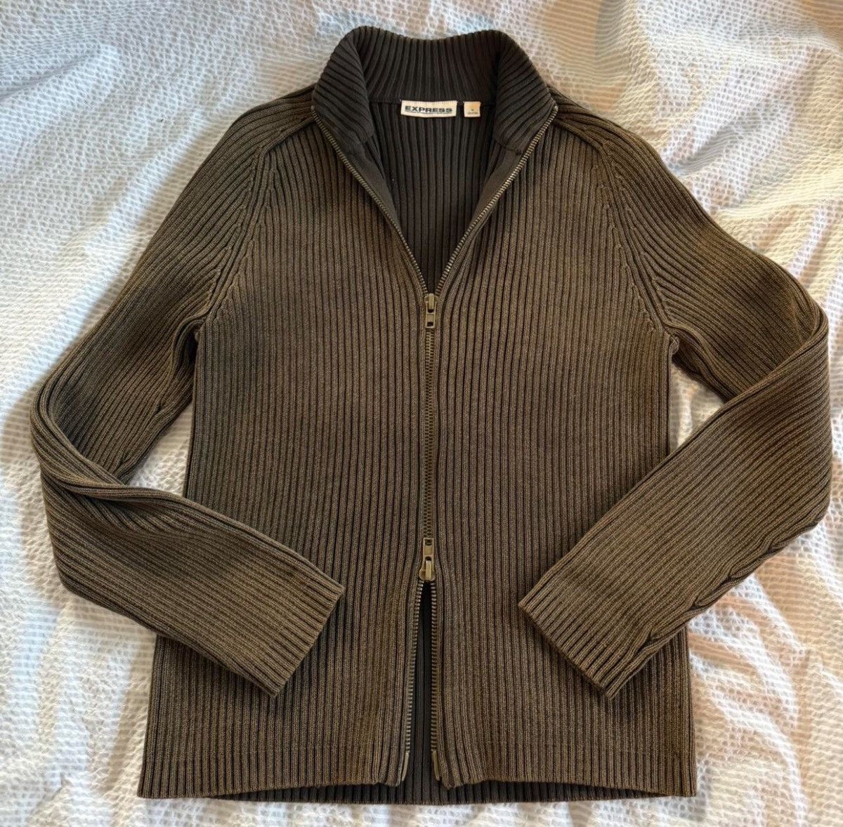 Express Express Two-Way Zip Heavy Knit Sweater Size US M / EU 48-50 / 2 - 1 Thumbnail