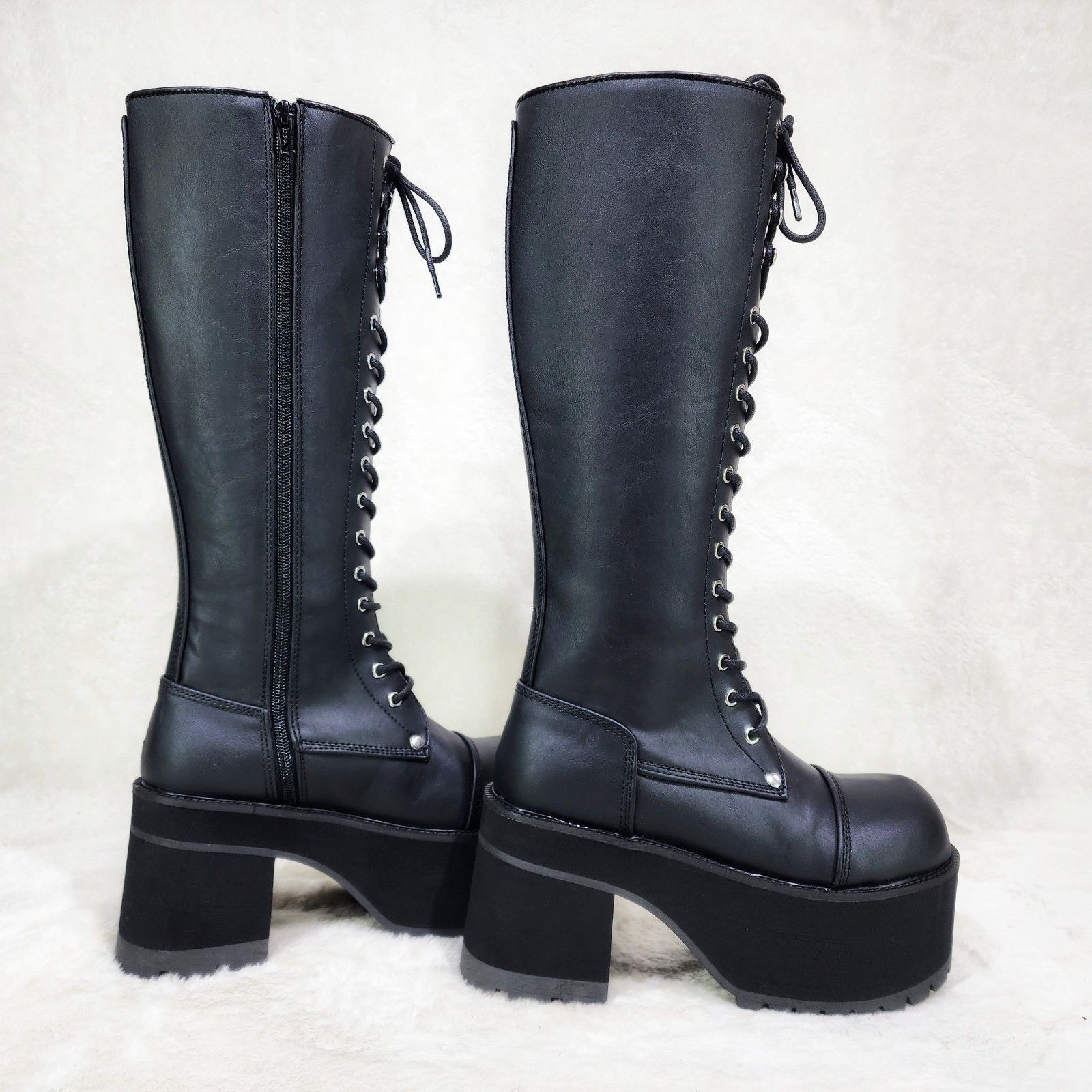 Demonia Cult DEMONIA Ranger Goth Lumberjack Biker Mens Platform Knee Boot Size US 8 / EU 41 - 2 Thumbnail