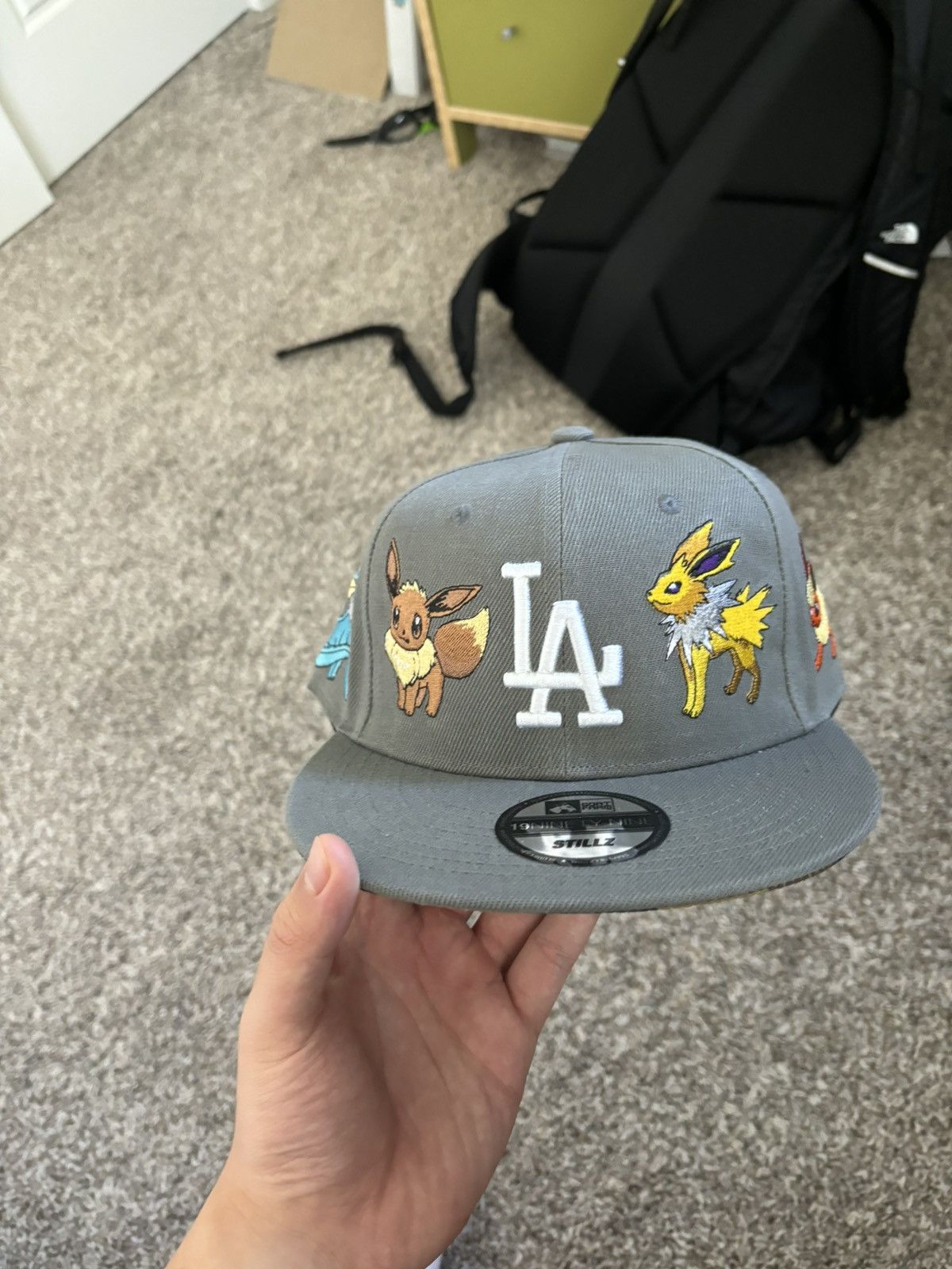 image of slumpykev “Evolutions” Fitted Hat in Grey, Men's