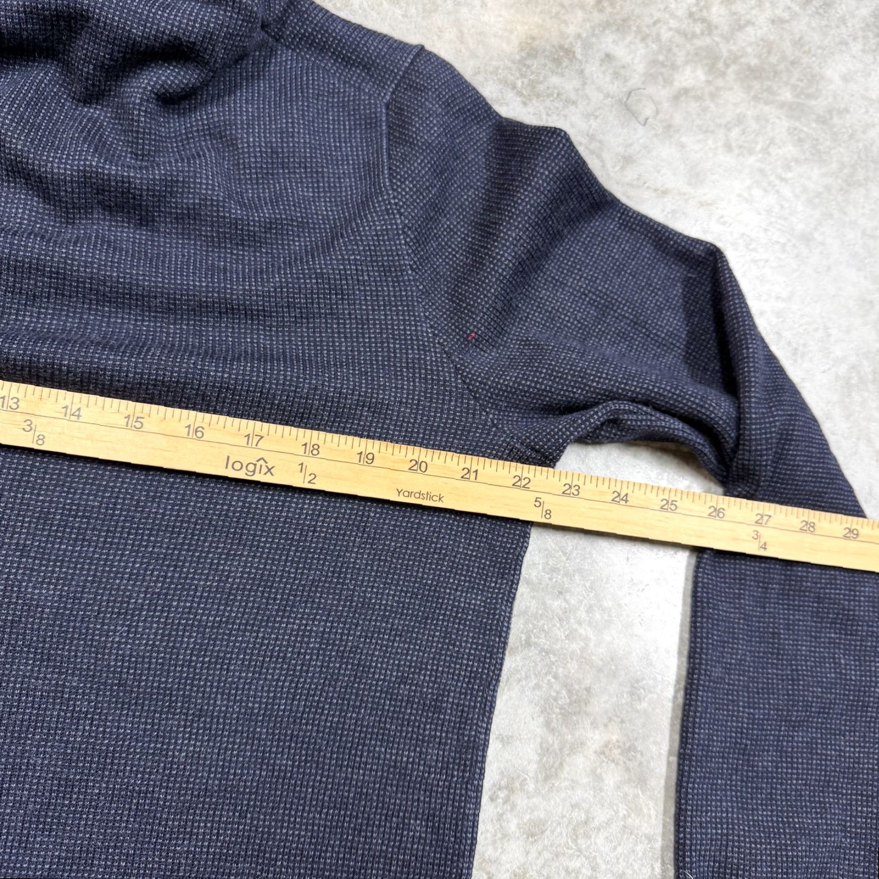 Banana Republic Banana Republic Sweater Mens Large Blue 1/4 Zip Mock Neck Merino Wool Pullover Size US L / EU 52-54 / 3 - 5 Thumbnail