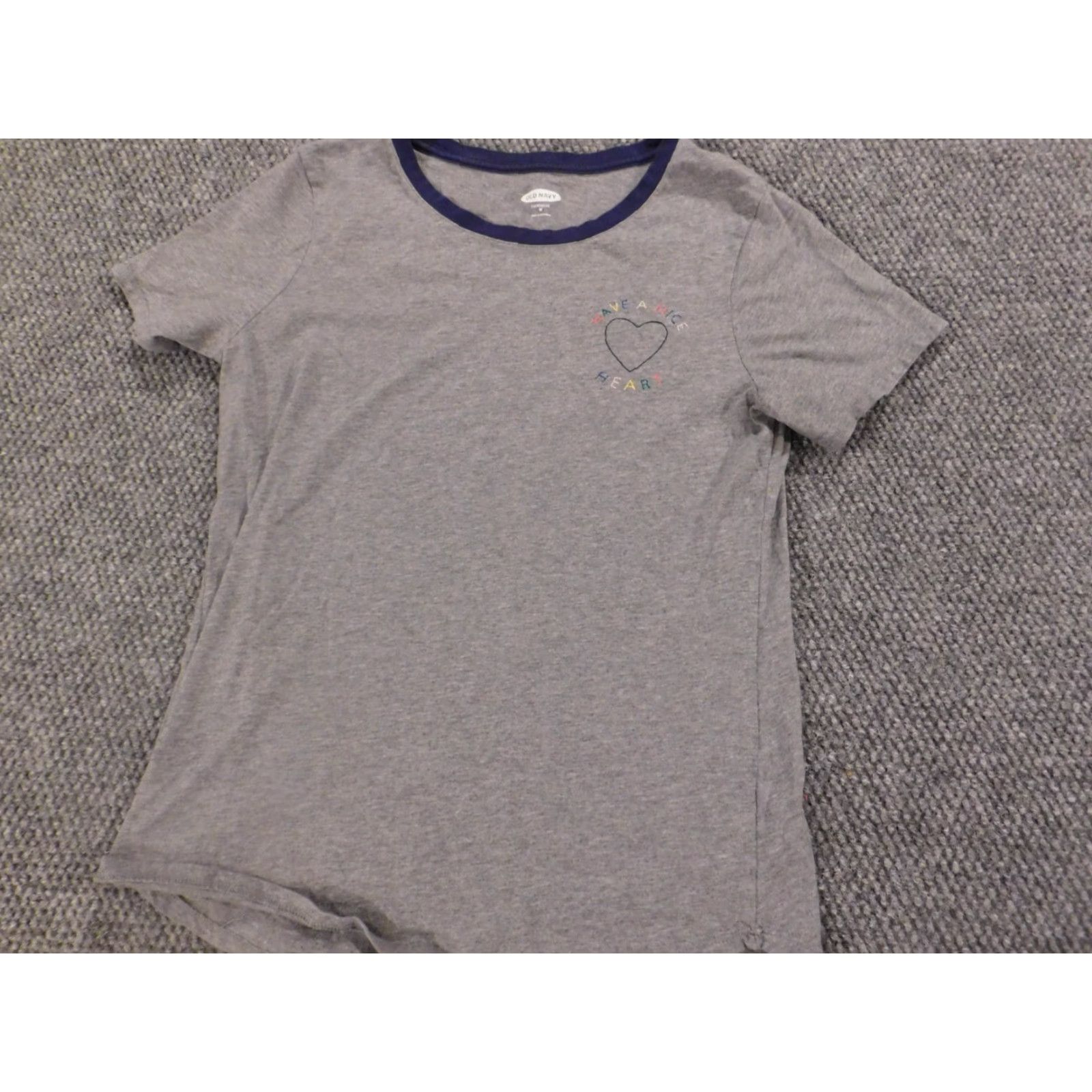 Old Navy Old Navy Womens Blouse M Gray Short Sleeve Round Neck Pullover Cotton Stretch Casual Regular Womens Size M / US 6-8 / IT 42-44 - 4 Thumbnail