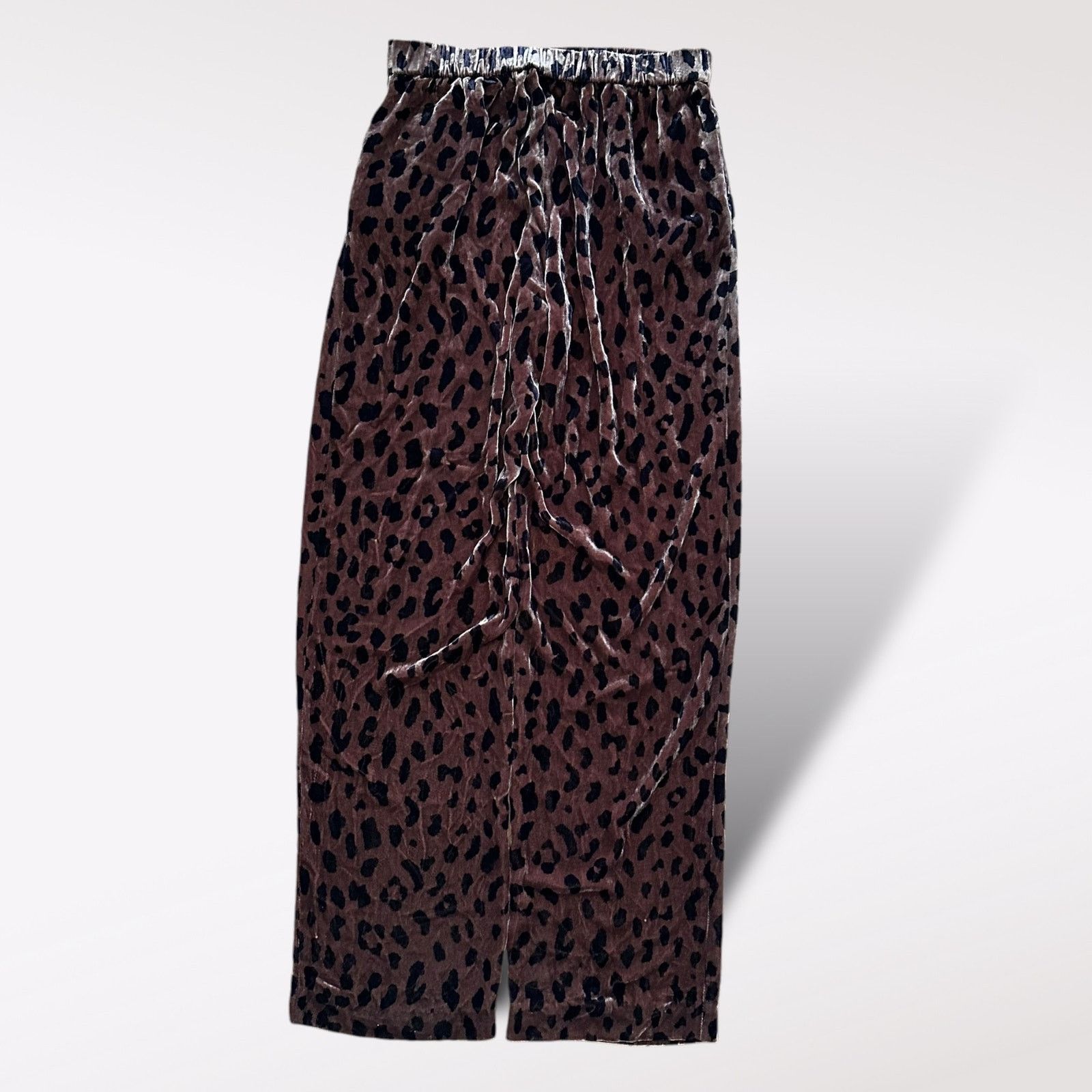 Tibi Tibi Cheetah Velvet Pant Rosewood/Navy Size S Indie Sleaze Size 29" - 3 Thumbnail