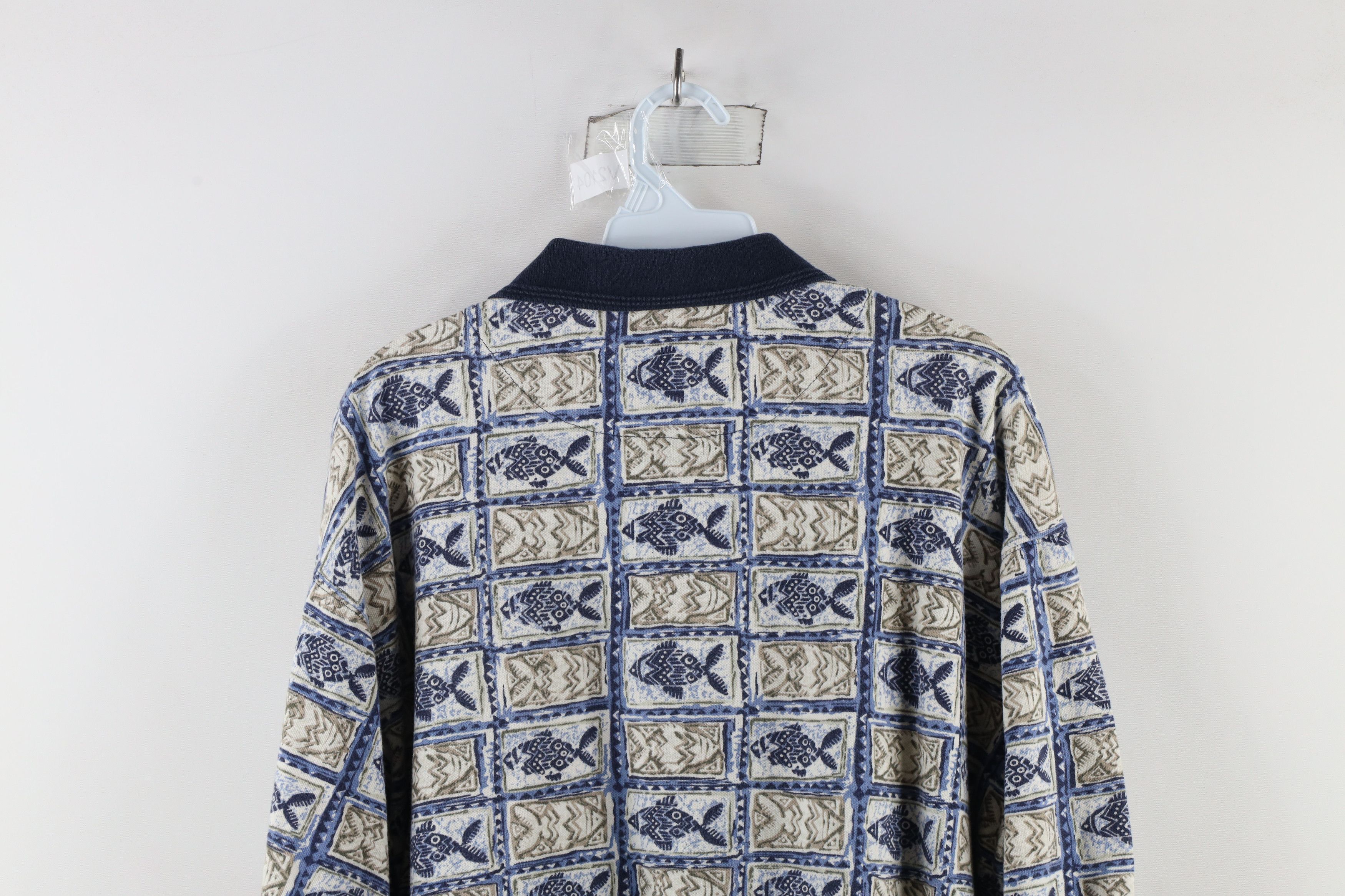Vintage Vintage 90s Streetwear Fit Fish All Over Print Polo Shirt Size US L / EU 52-54 / 3 - 7 Thumbnail