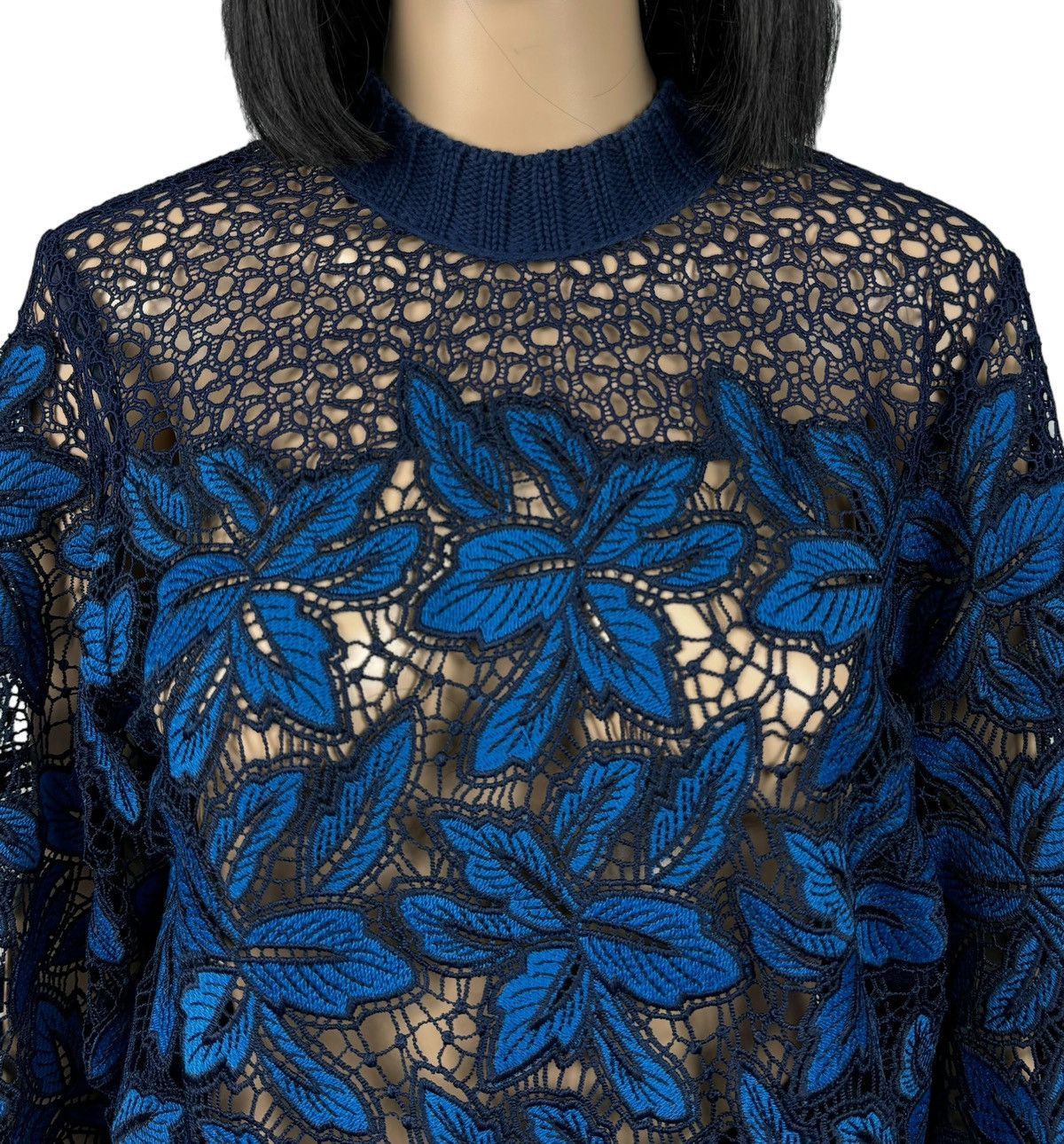 Sea New York Crotchet Sweater Mesh Embroidered size M