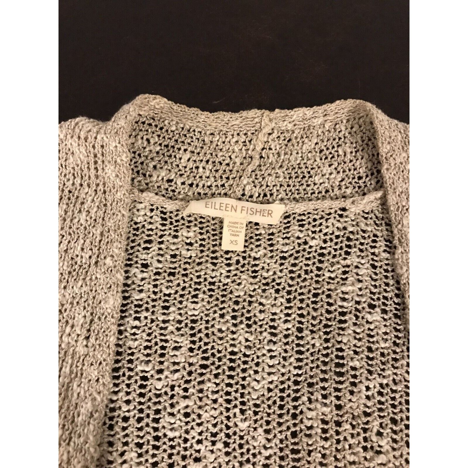 Eileen Fisher Eileen Fisher Women's Beige/Oatmeal S/S Open Knit Cardigan Size XS / US 0-2 / IT 36-38 - 3 Thumbnail