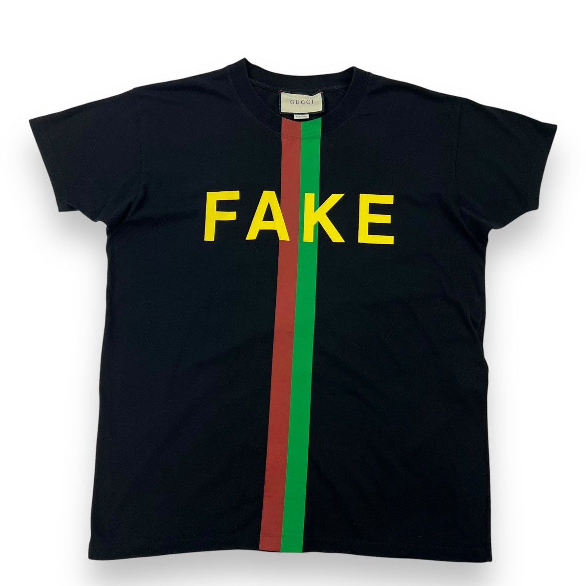 Gucci Gucci Fake Not Black T Shirt Size US M / EU 48-50 / 2 - 2 Thumbnail