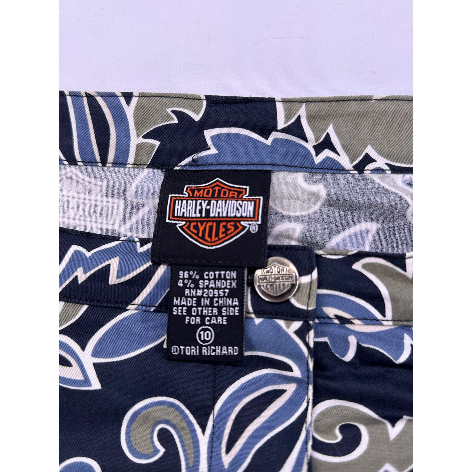 Harley Davidson Harley Davidson Skirt Tori Richard Size 10 Blue Tan Floral Size 32" / US 10 / IT 46 - 5 Thumbnail