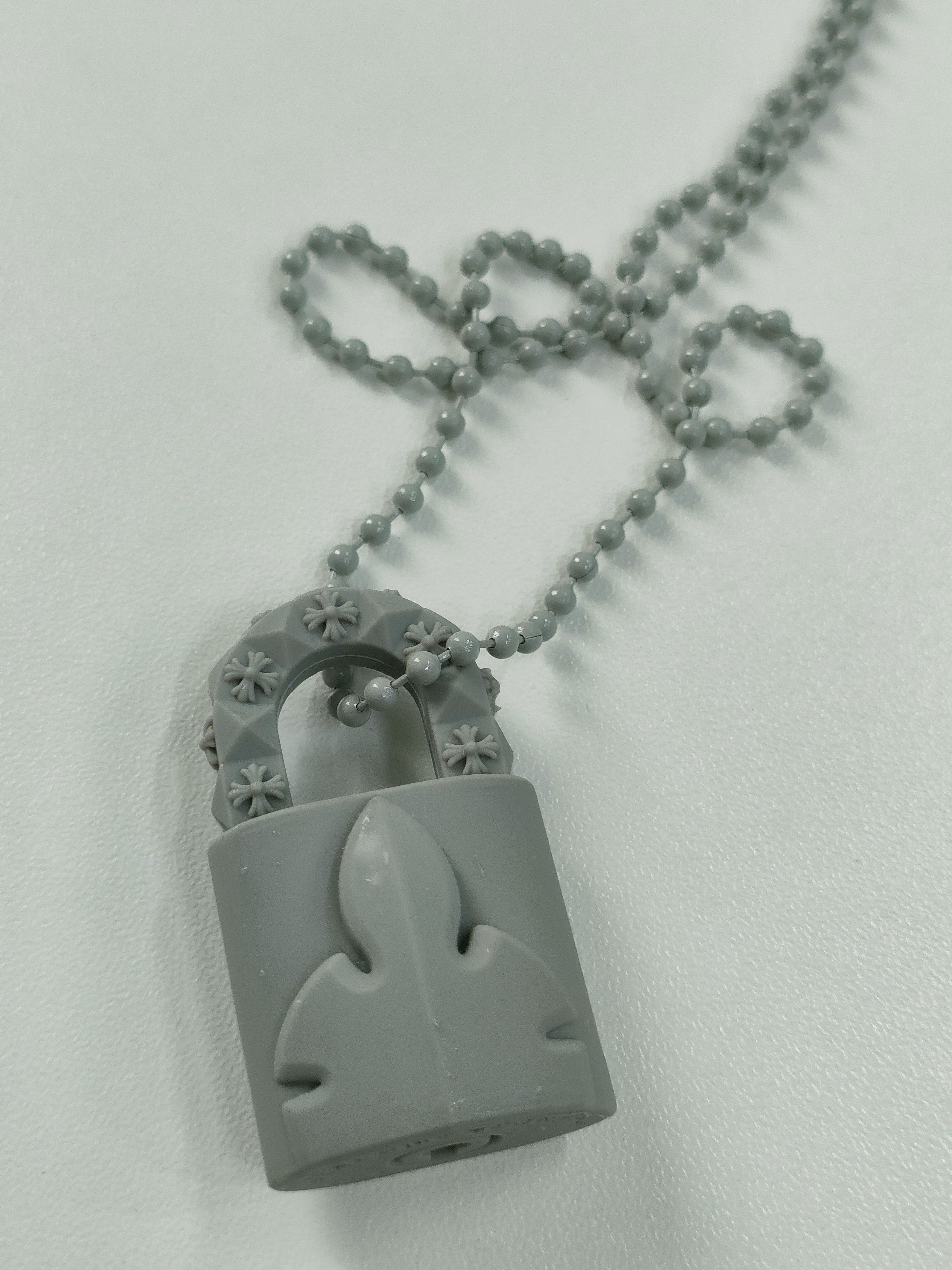Chrome Hearts Chrome Hearts Resin Gray Flame Lock Pendant Ball Chain Size ONE SIZE - 6 Thumbnail
