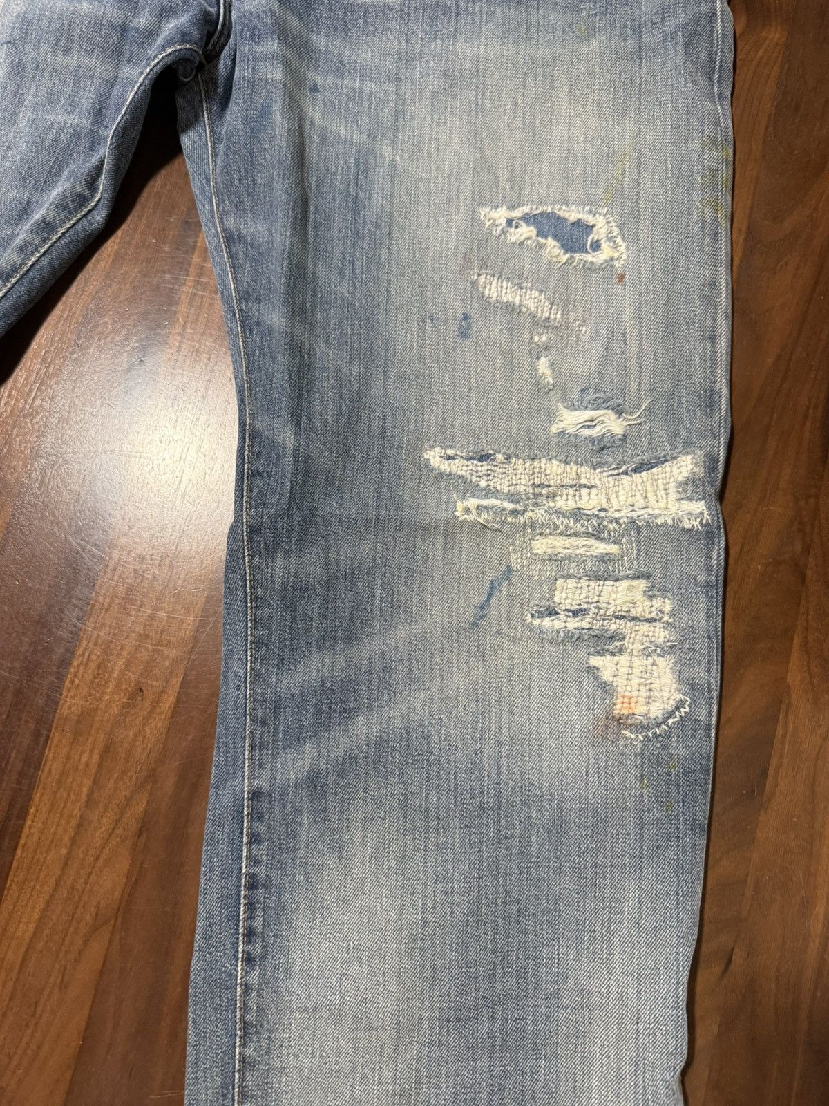 Polo Ralph Lauren Polo Ralph Lauren Blue Jeans Size 33/32 Distressed Denim Size US 33 - 3 Thumbnail