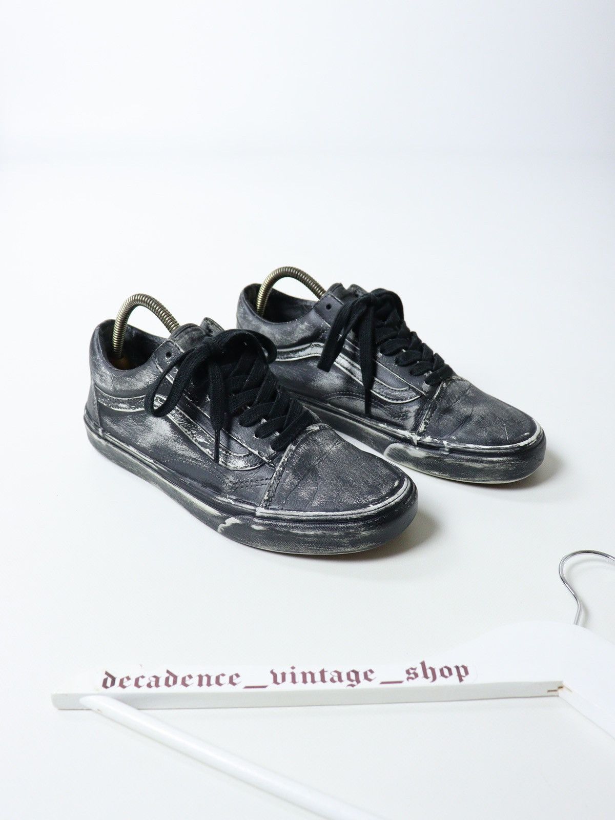 Repaired Vintage Custom Vans Old Skool Painted Scratch Shoes